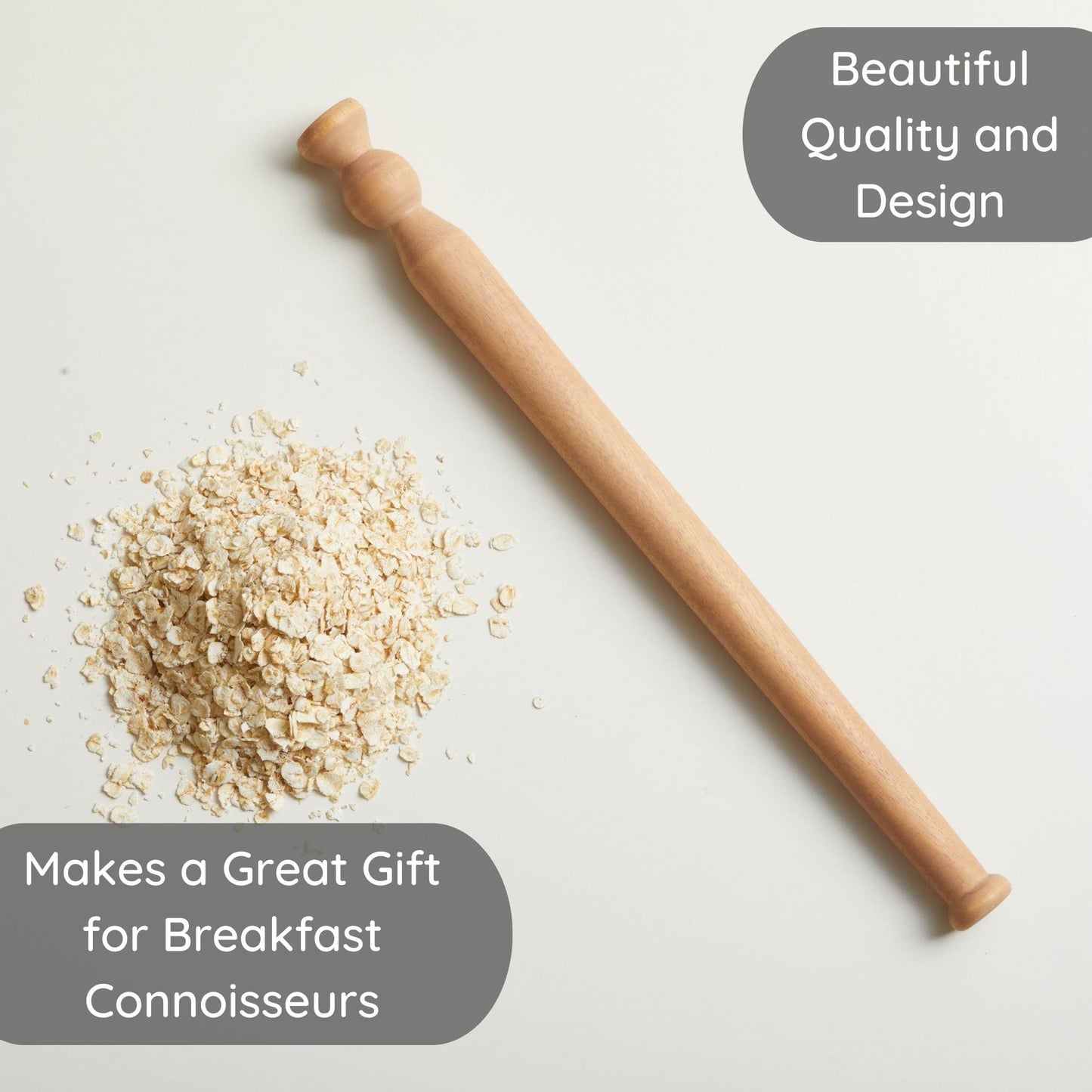 Muldale Scottish Porridge Spurtle – 11.5" Wooden Oatmeal Stirring Spoon
