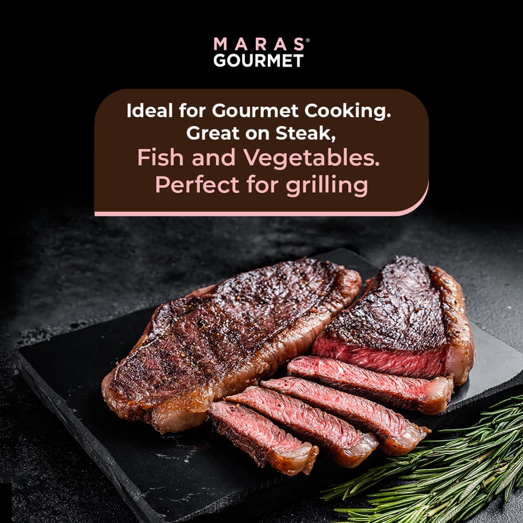 MARAS GOURMET Peruvian Pink Salt - Coarse Grain, Organic Mineral Salt Hand-Harvested from Maras Salt Mines | Gourmet Coarse Salt for Grinder & Grill 21 oz. (600g) Pouch.