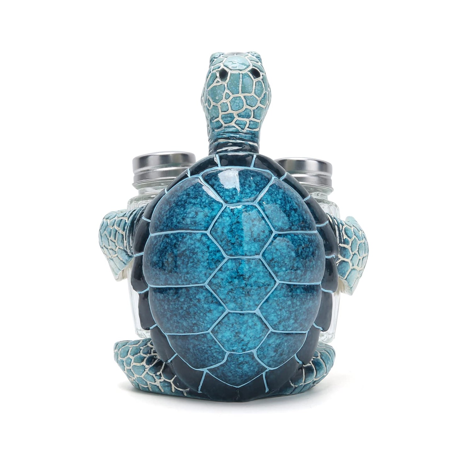 Hodao ocean animals indoor home decorations sea turtle decorative figurines kitchen organization and storage-Ocean Theme kitchen decor salt and pepper shakers holder set ocean animal gifts (Turtle)