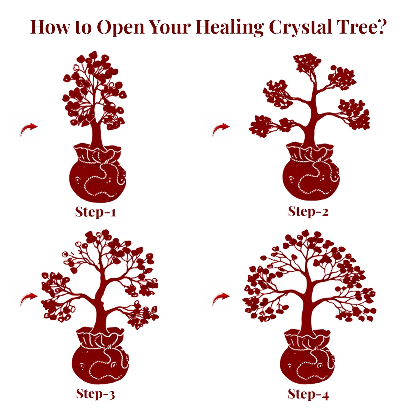 Crocon® Pyrite Crystal Tree with Artificial Coin Pot Base Bonsai for Home & Office Decor Good Luck Feng Shui Coins Money Wealth Tree Crystal Spiritual Gifts for Women Mom Sister Desk Bookshelf Decor