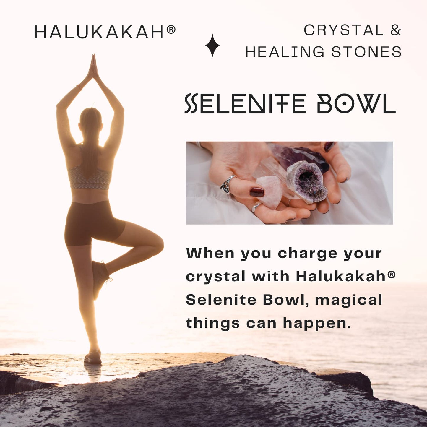 Halukakah Selenite Bowl from Moroccan - Portable Heart-Shaped Mini Plate 2.4"(6cm) for Charging and Cleansing Crystals & Healing Stones on the Go