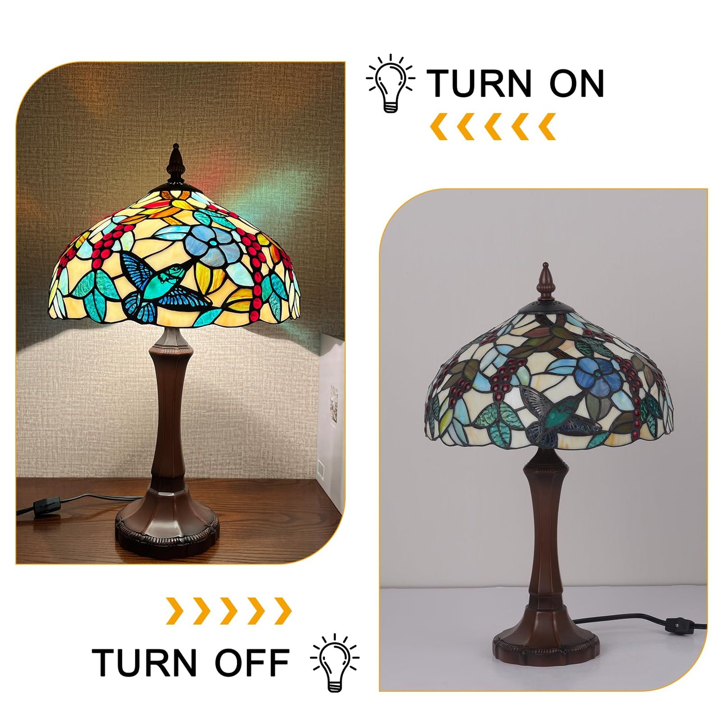 Capulina Tiffany Table Lamp Red Grape Stained Glass 12x12x19 Inches