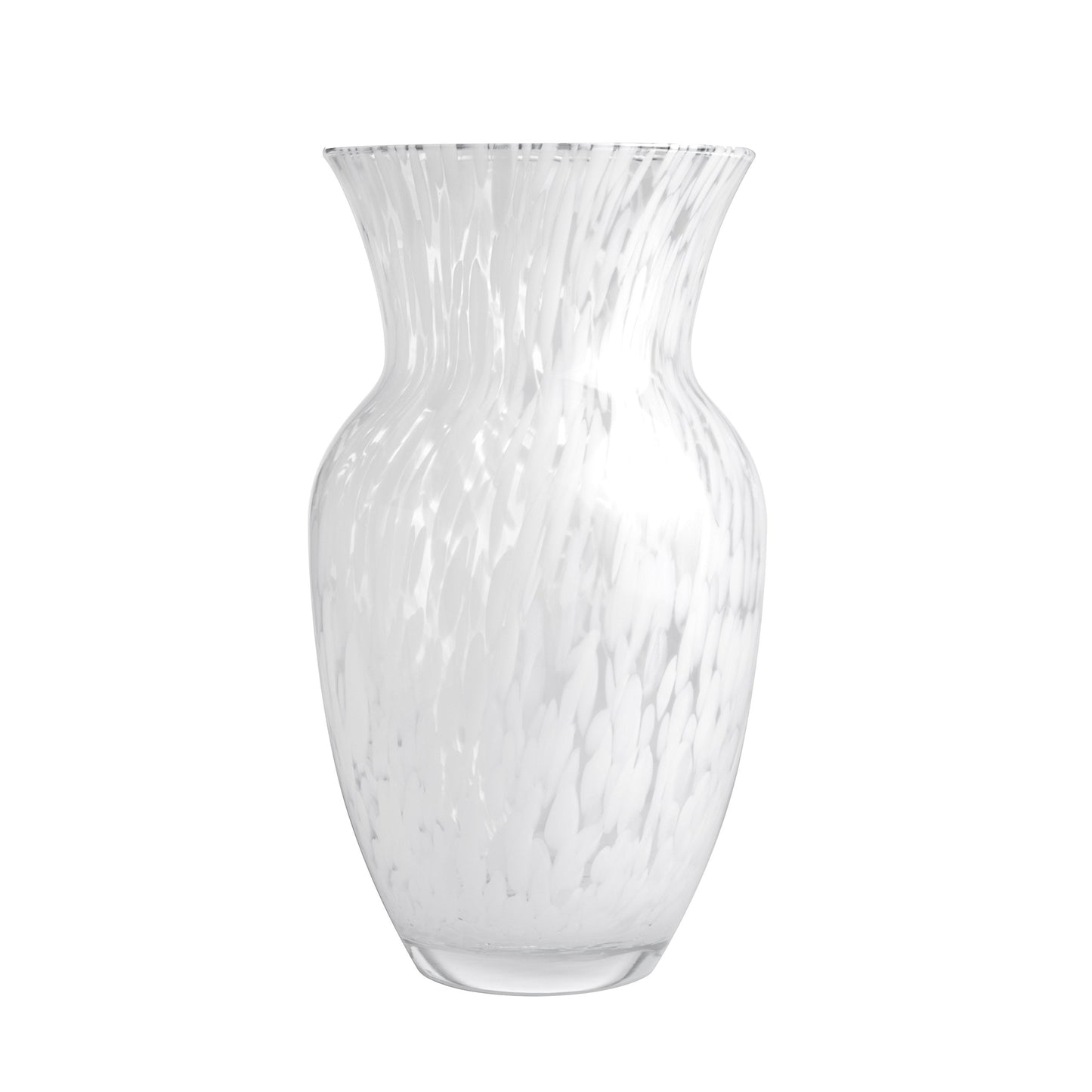 Barski - European Quality - Glass - 13.7" Height - Beautiful Hand Made Vase with Opal Raindrop Design - Made in Europe