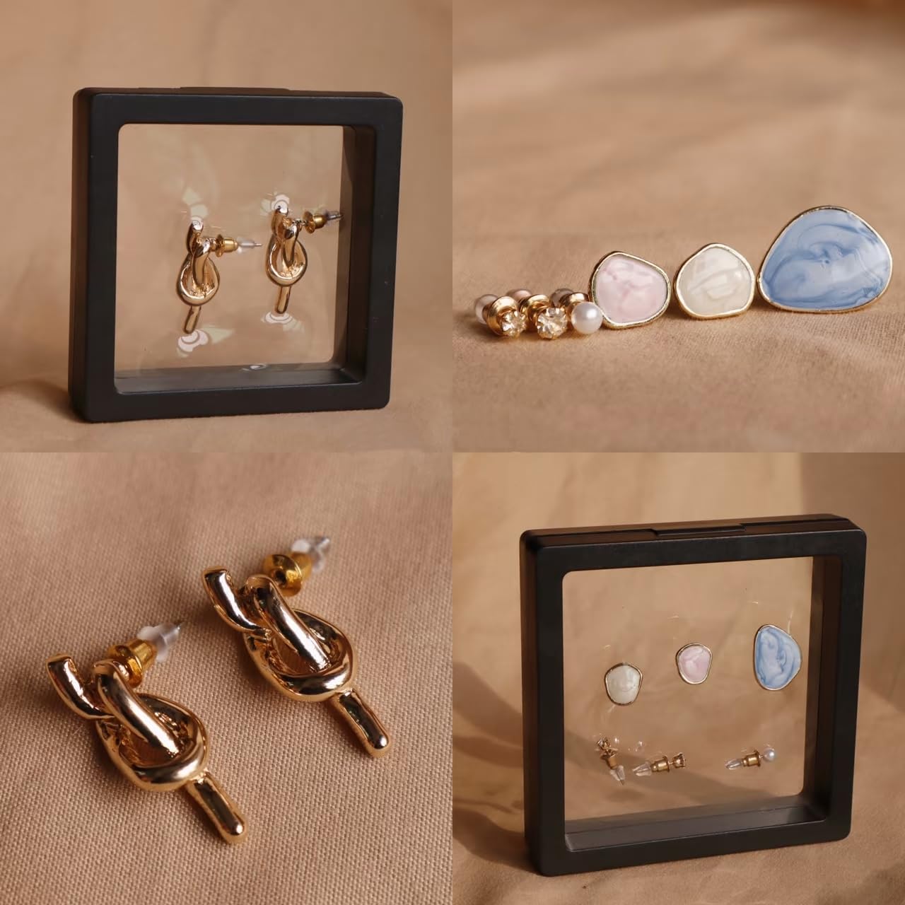 20Pcs Floating Frame Display Case——BSELUTNGY 3D Floating Display Case 2.76 Inches Black is Perfect for Preserving and Displaying Jewelry, Coins, Badges, Specimens and Various Collectible