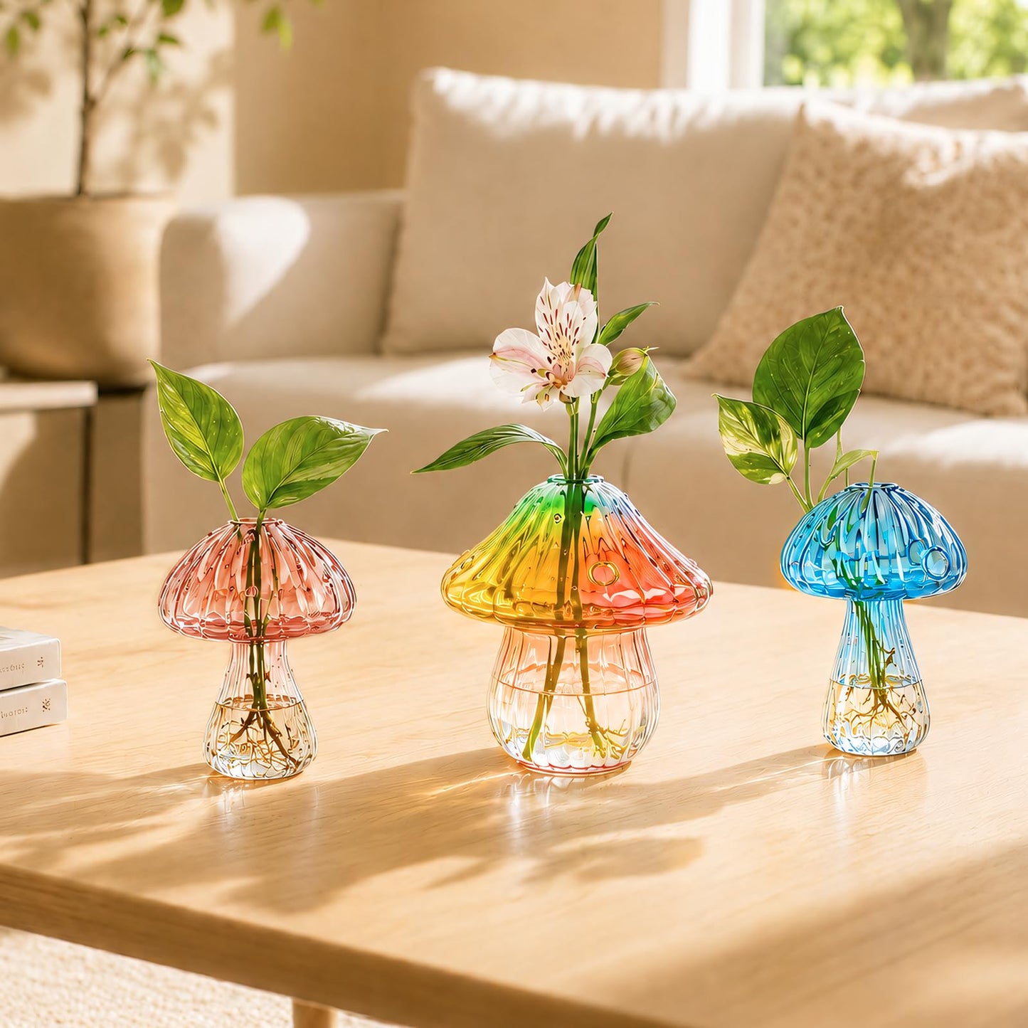 3Pcs Window Propagation Stations, Borosilicate Glass Vases