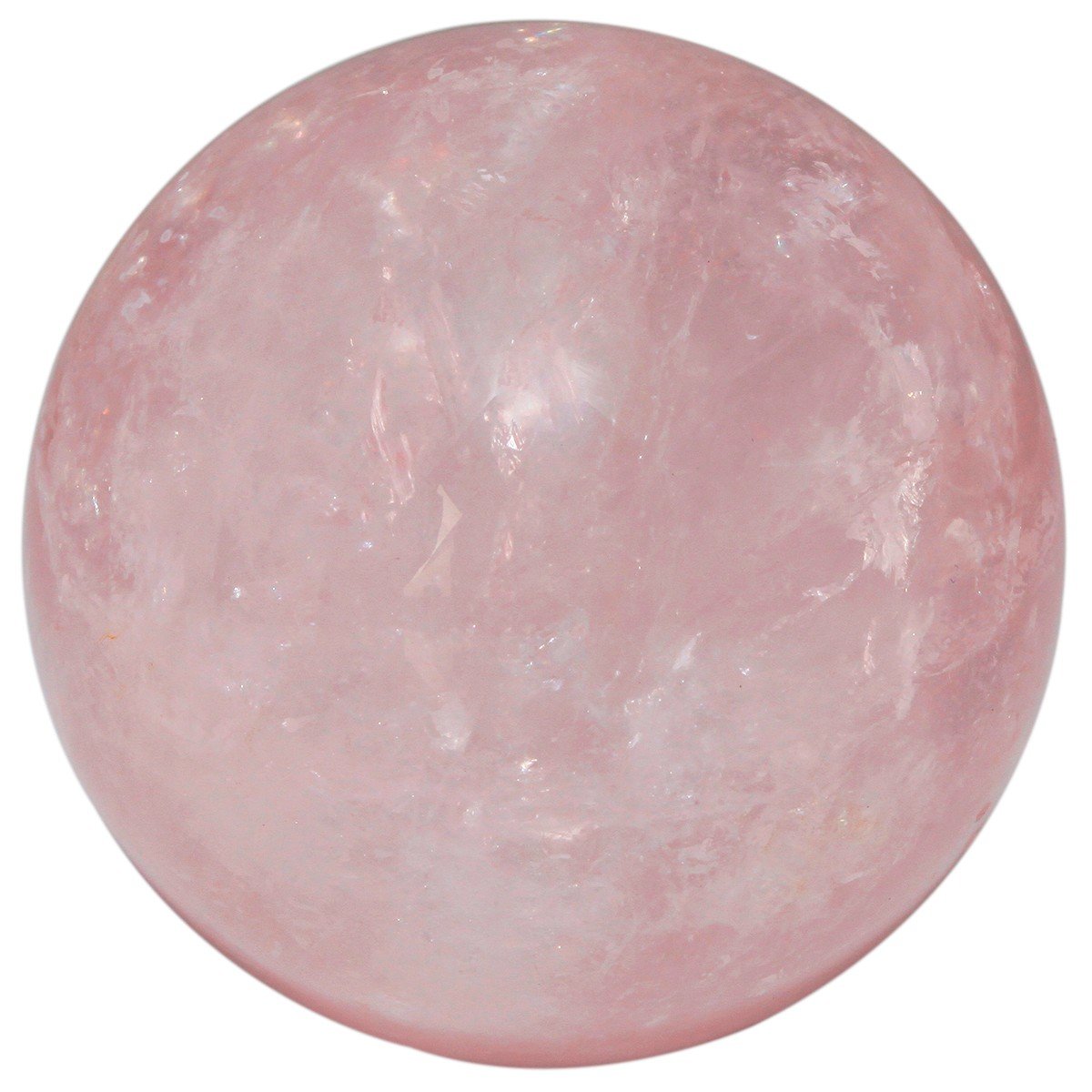 Rockcloud Healing Crystal Natural Pink Rose Quartz Gemstone 2.35"(60mm) Ball Divination Sphere with Wood Stand