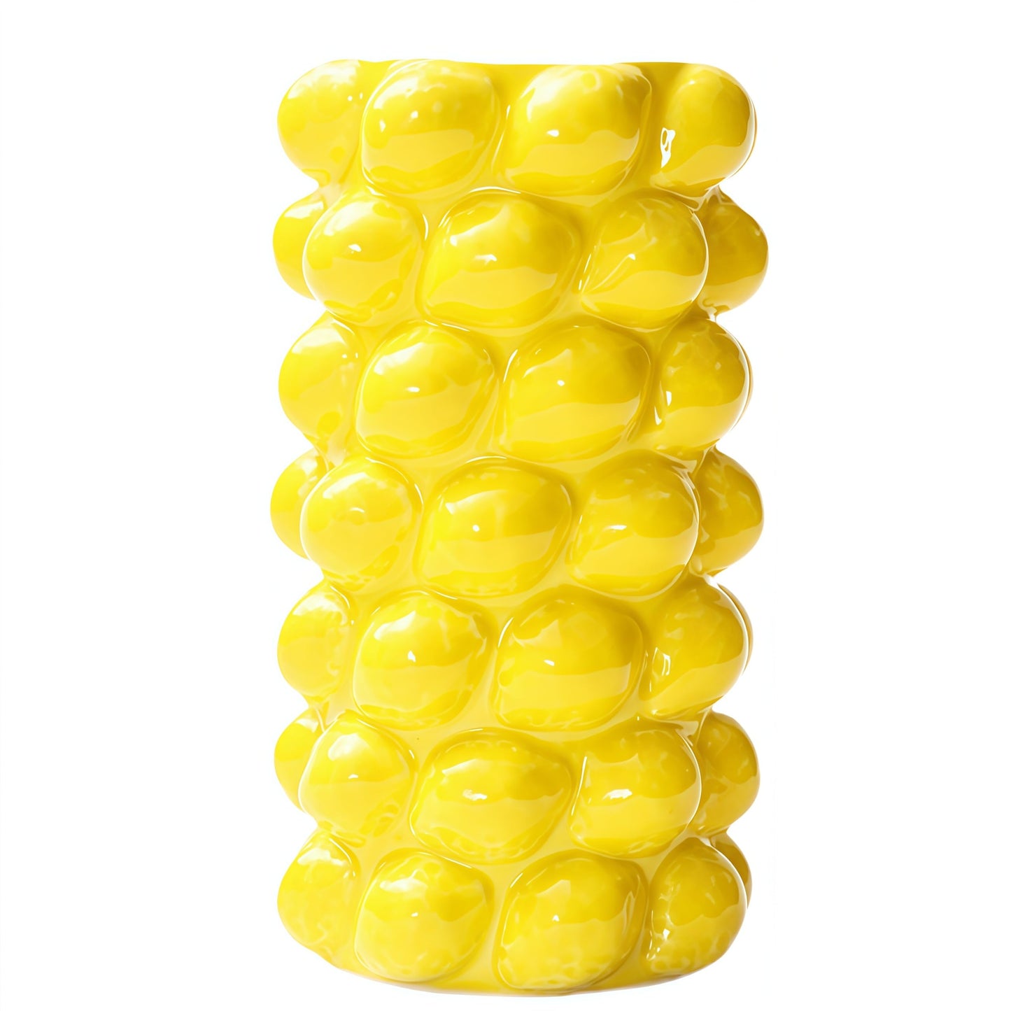 Top Ceramic Vase, Cool Unique Flower Vase, Elegant Handcrafted Home Decor, Antique Art Piece for Living Room, Bedroom, Office, Table Display (Yellow)