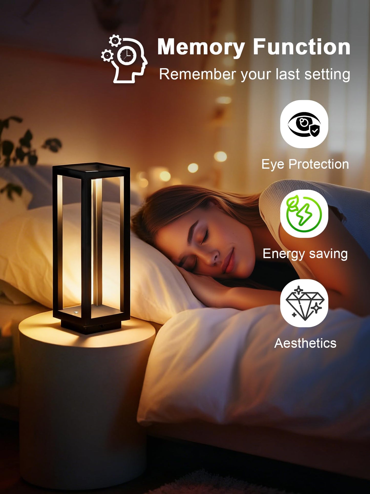 LOZNDA 2PCS Cordless Table Lamp, 250H Runtime Modern Rechargeable Table Lamp, Waterproof Battery Powered LED Table Lamp with Stepless Dimming for Bedroom Outdoor Dining Patio, IP54, Black