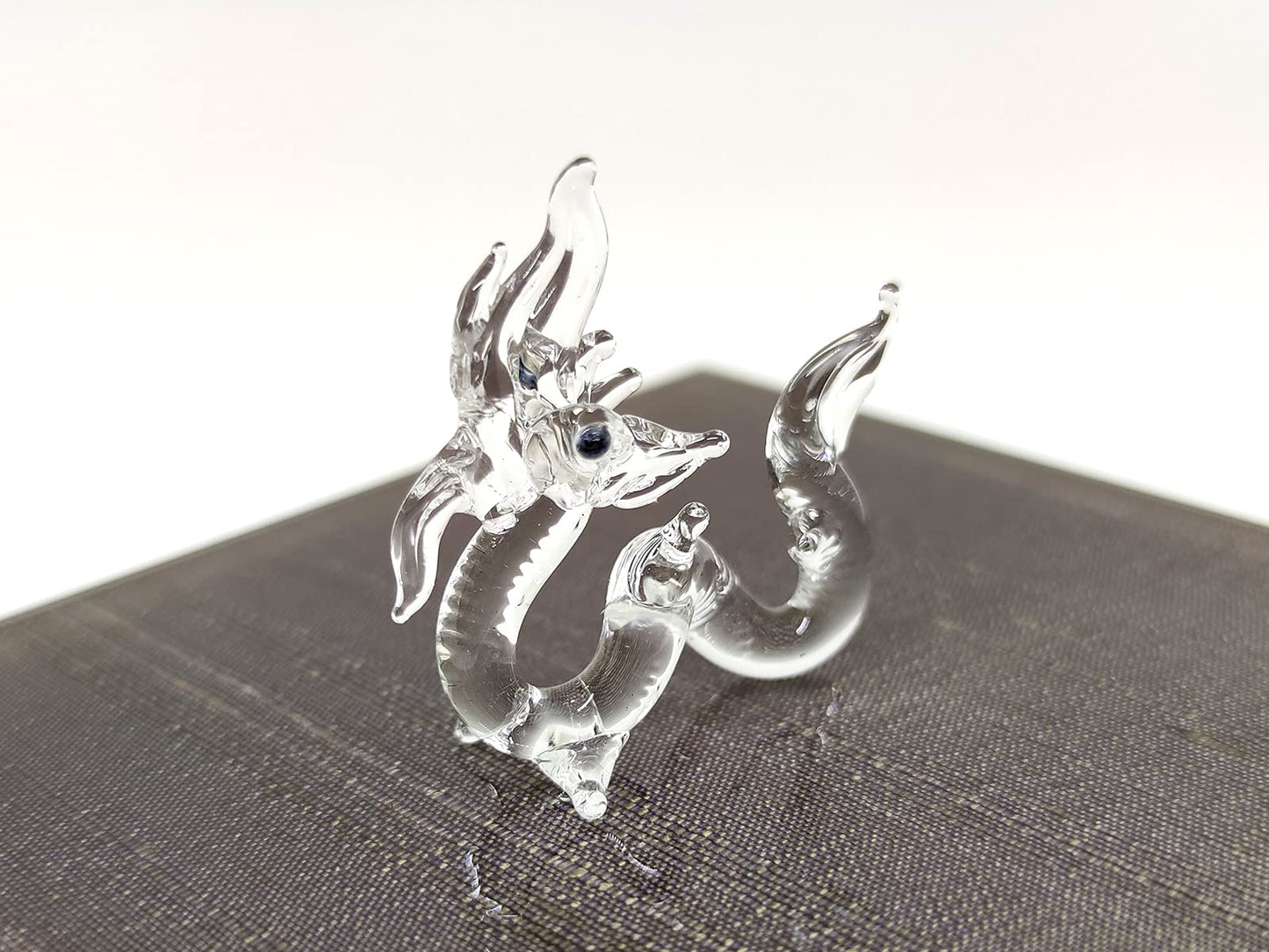 Sansukjai Rare Naka Tiny Micro Crystal Figurines Hand Blown Clear Glass Art Lucky Animals Collectible Gift Home Decor