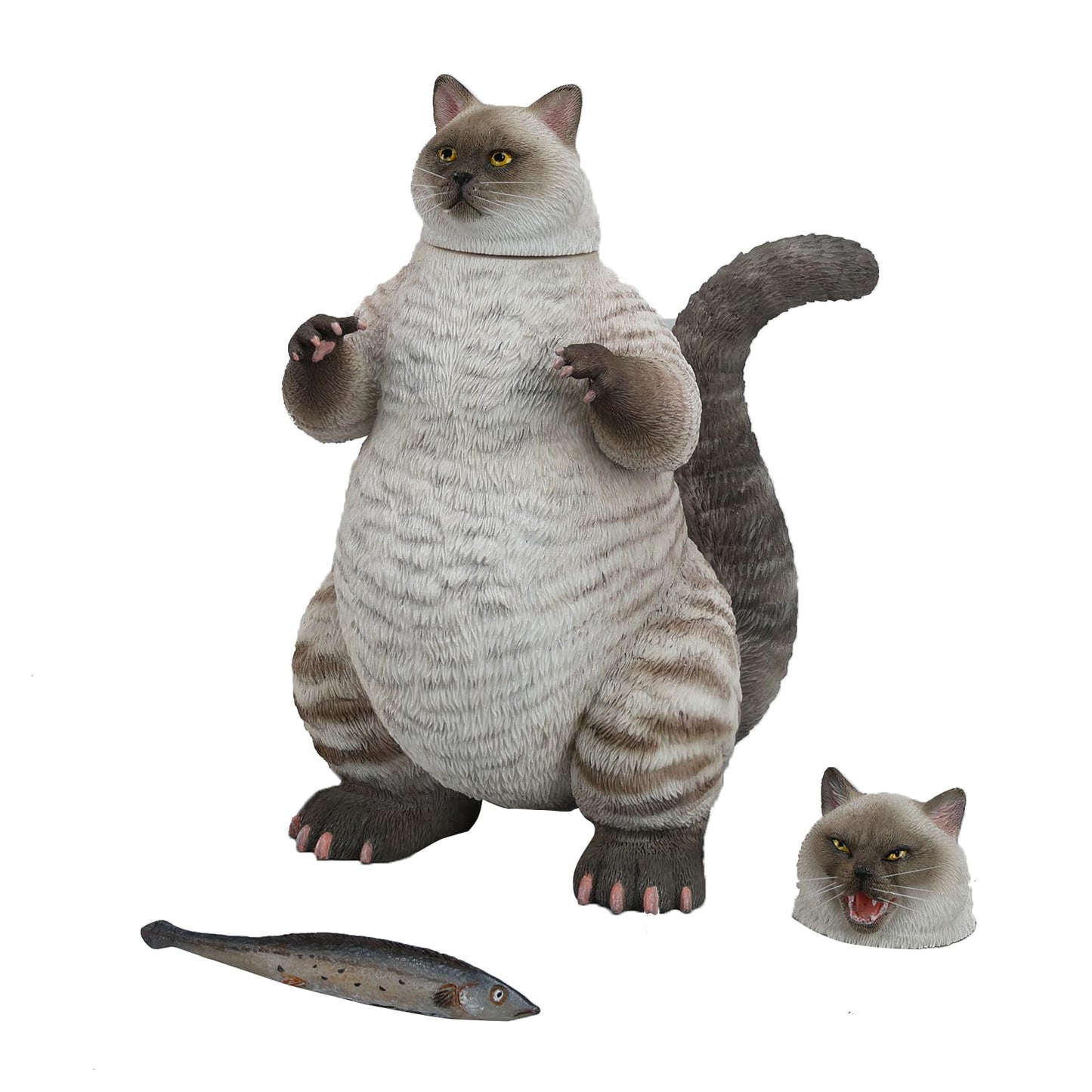 MMOS X JXK Catzilla Statue for Home Decor, Meowzilla Statue Durable Polyresin with Intricate Details, Catzilla Sculpture Art Funny Cat Gift for Animal Lovers