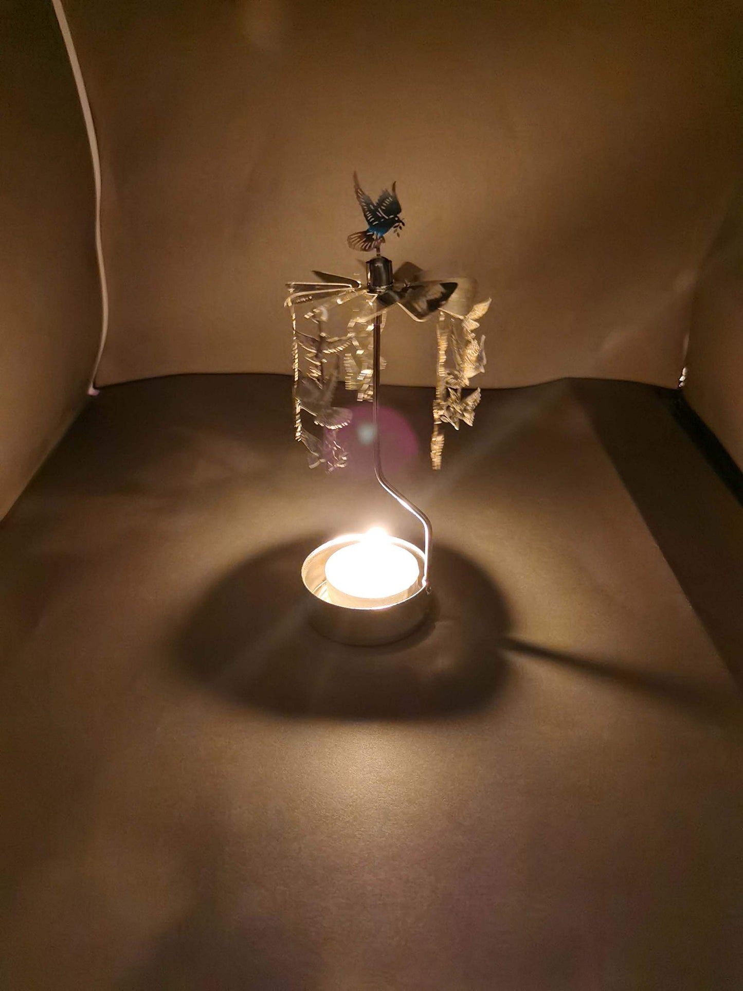 HOKHBCW Rotary Candle Holder Spinning Candleholder Metal Small Gift (Dove of Peace)