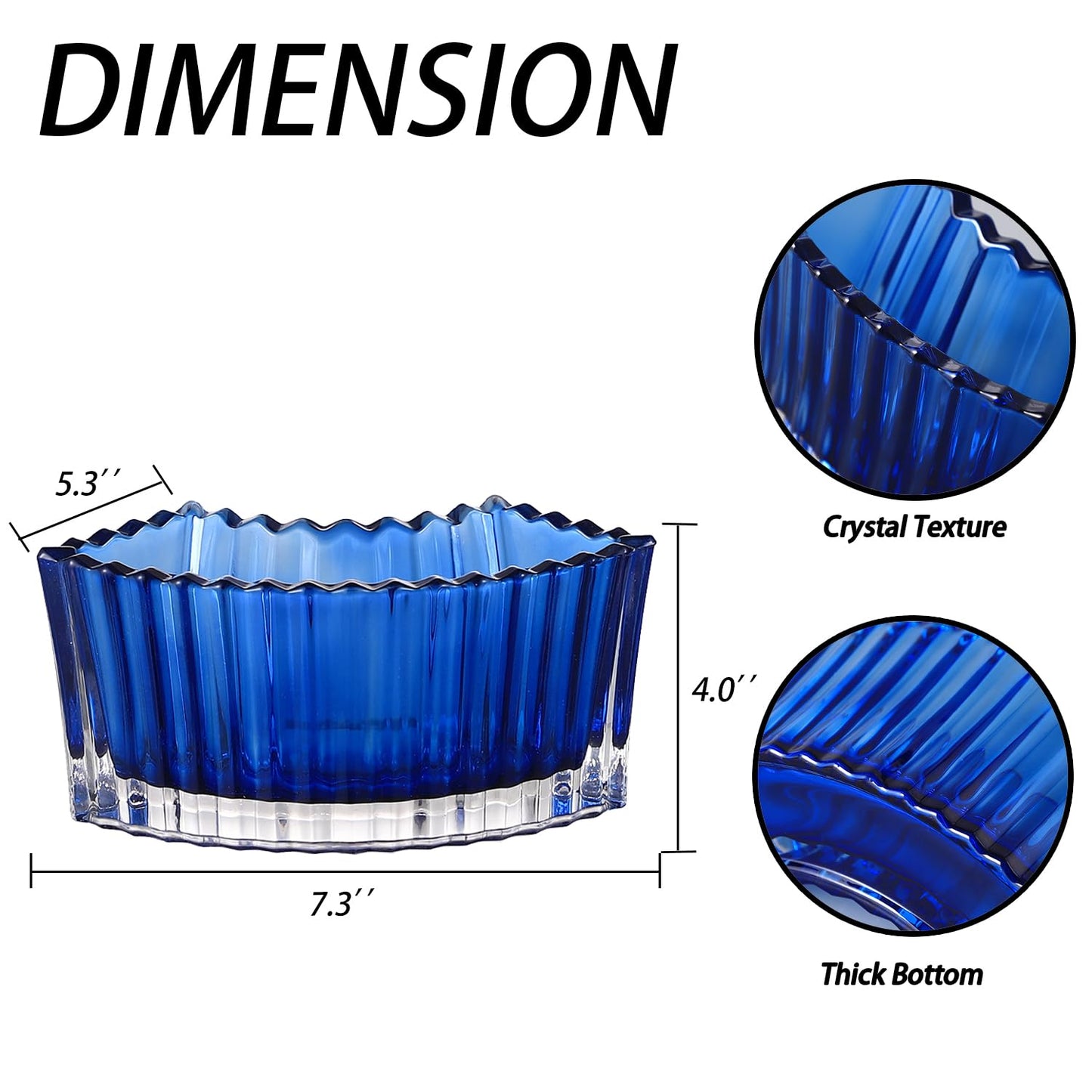 MCMCNCUIU Crystal Vases for Centerpieces, Flower Vases for Wedding Centerpieces, Blue Glass Vase for Flowers, Curve Small Vase for Living Room, Bedroom, Kitchen, Dining Table, Set of 2