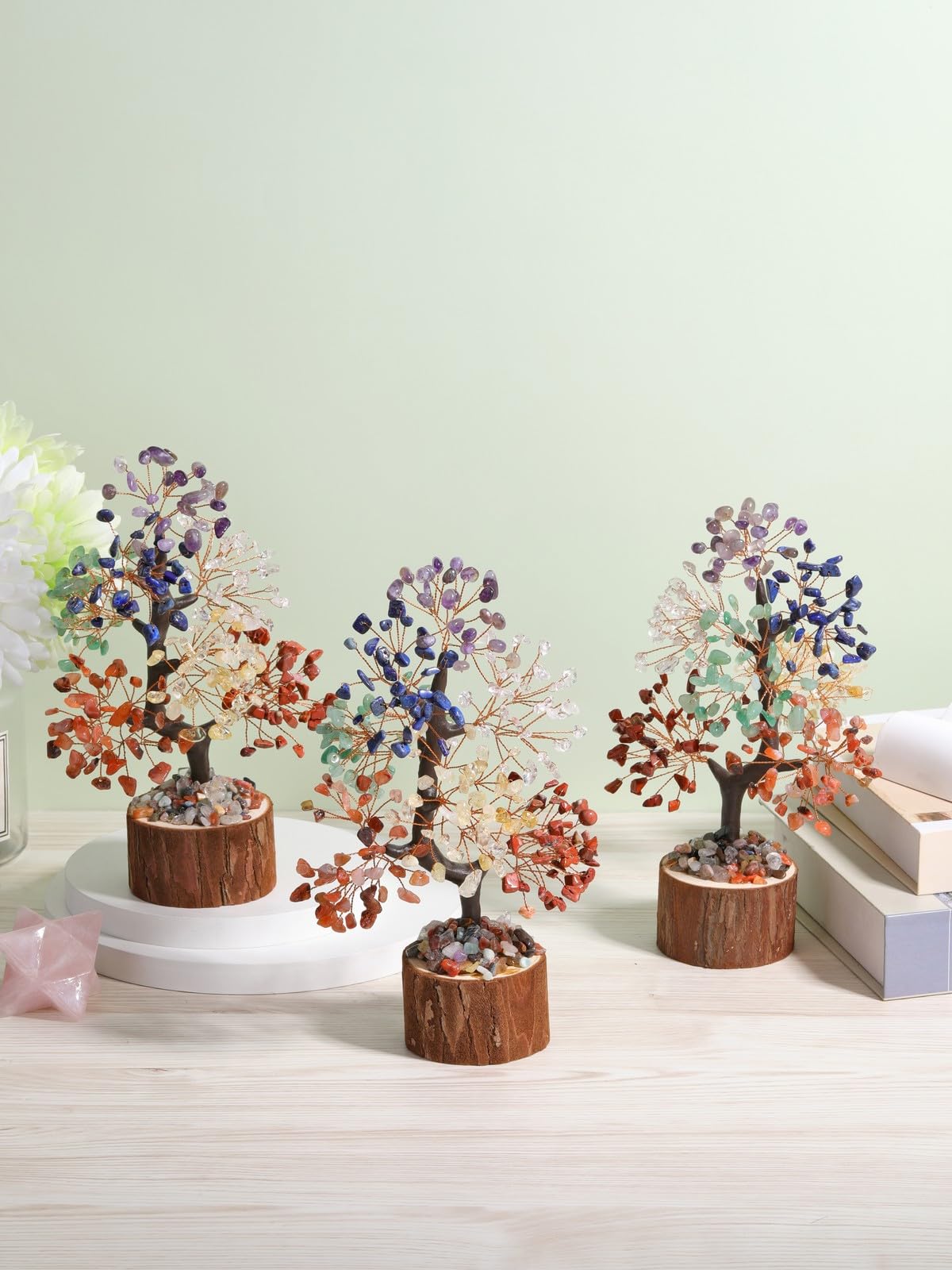 Jovivi 7 Chakra Crystal Tree Birthday Gifts for Women,Natural Healing Crystal Feng Shui Tree of Life Bonsai Gemstone Money Trees,Spiritual Gift for Positive Energy, Wealth & Good Luck