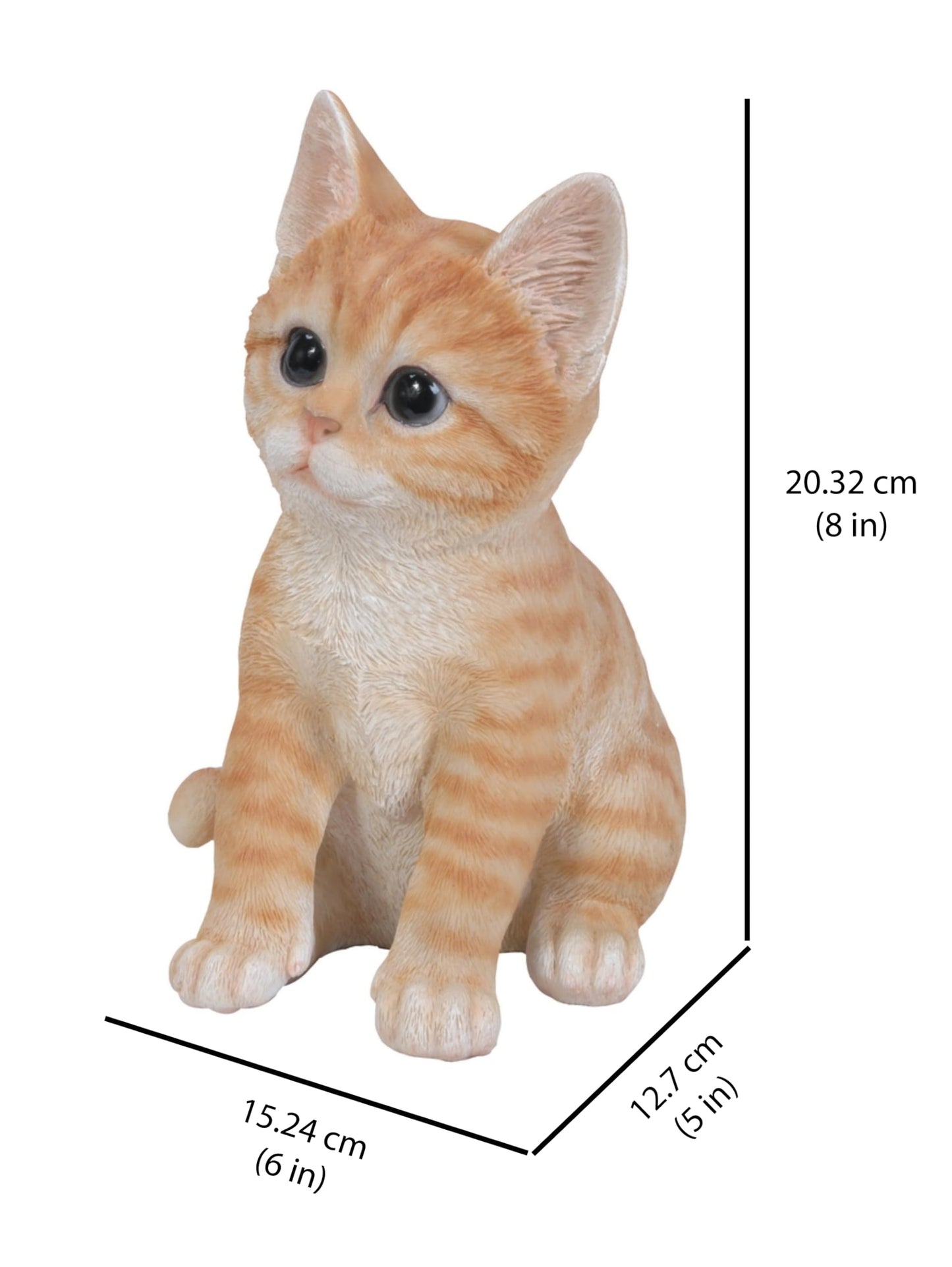 Hi-Line Gift Ltd Tabby Cat Figurine, Orange