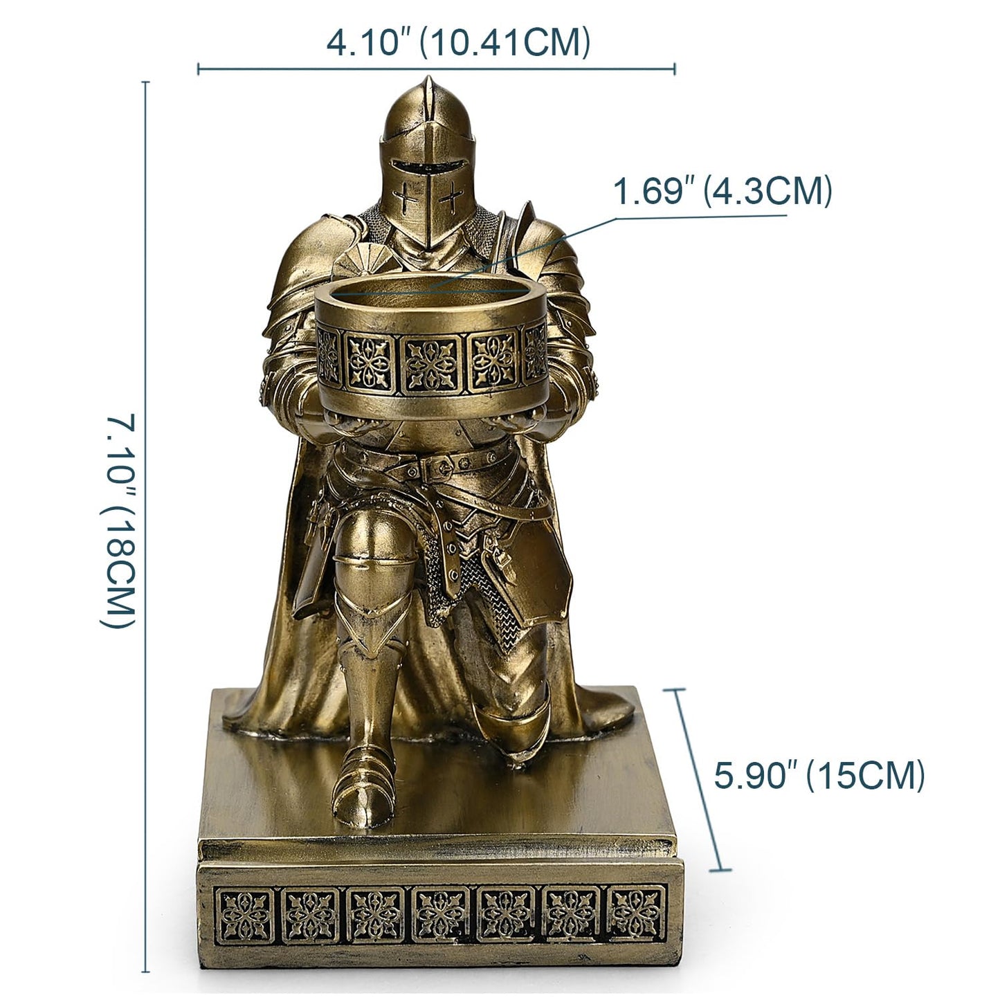 King's Guard Kneeling Tealight Holder Candlestick Candle Holder Bronze