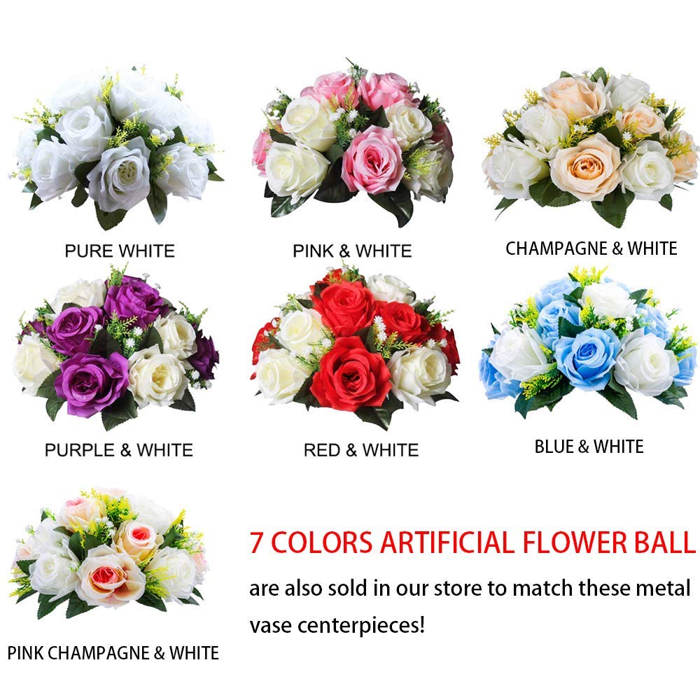 2 Pcs 23.75 inches Tall Crystal Metal Vase Flower Stand Holders Wedding Centerpiece Chandelier for Reception Tables Wedding Supplies