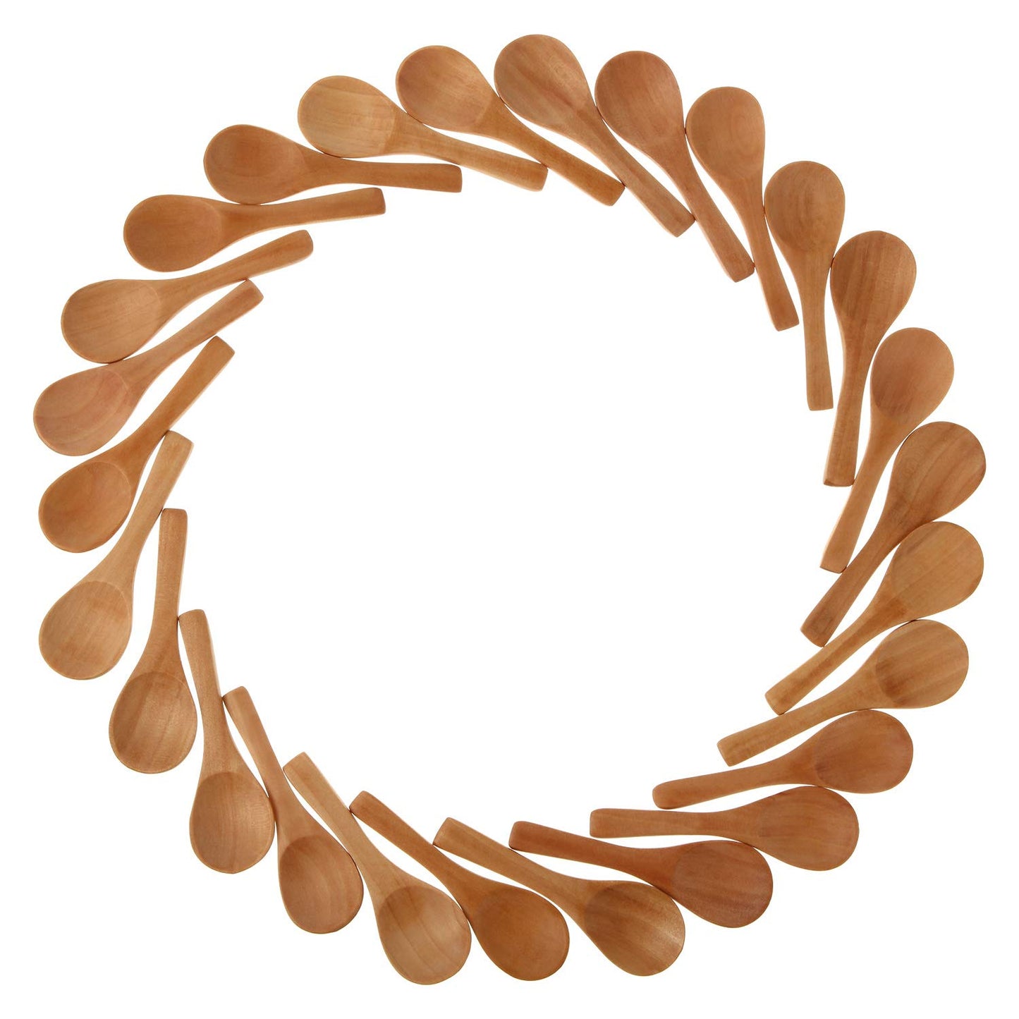 Boao 50 Pcs Small Wooden Spoons, 3.5'' L, Mini Wood Natural Tiny Spoons Wooden Little Teaspoons for Jars Sugar Creamer Honey Spices Salt Kitchen Supplies (Light Brown)