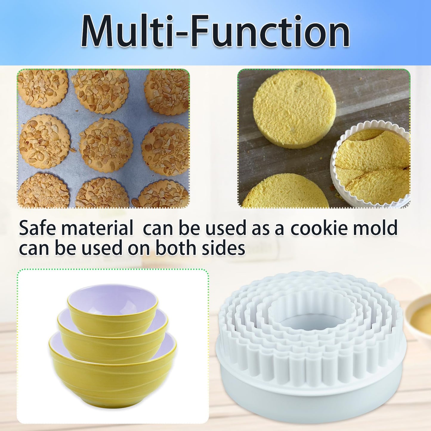 KFAREJGOAE 12 Pieces Display Stands for Pyrex Round Bowls Risers for Pyrex Bowls Stacker Stacking Rings for Cabinet White