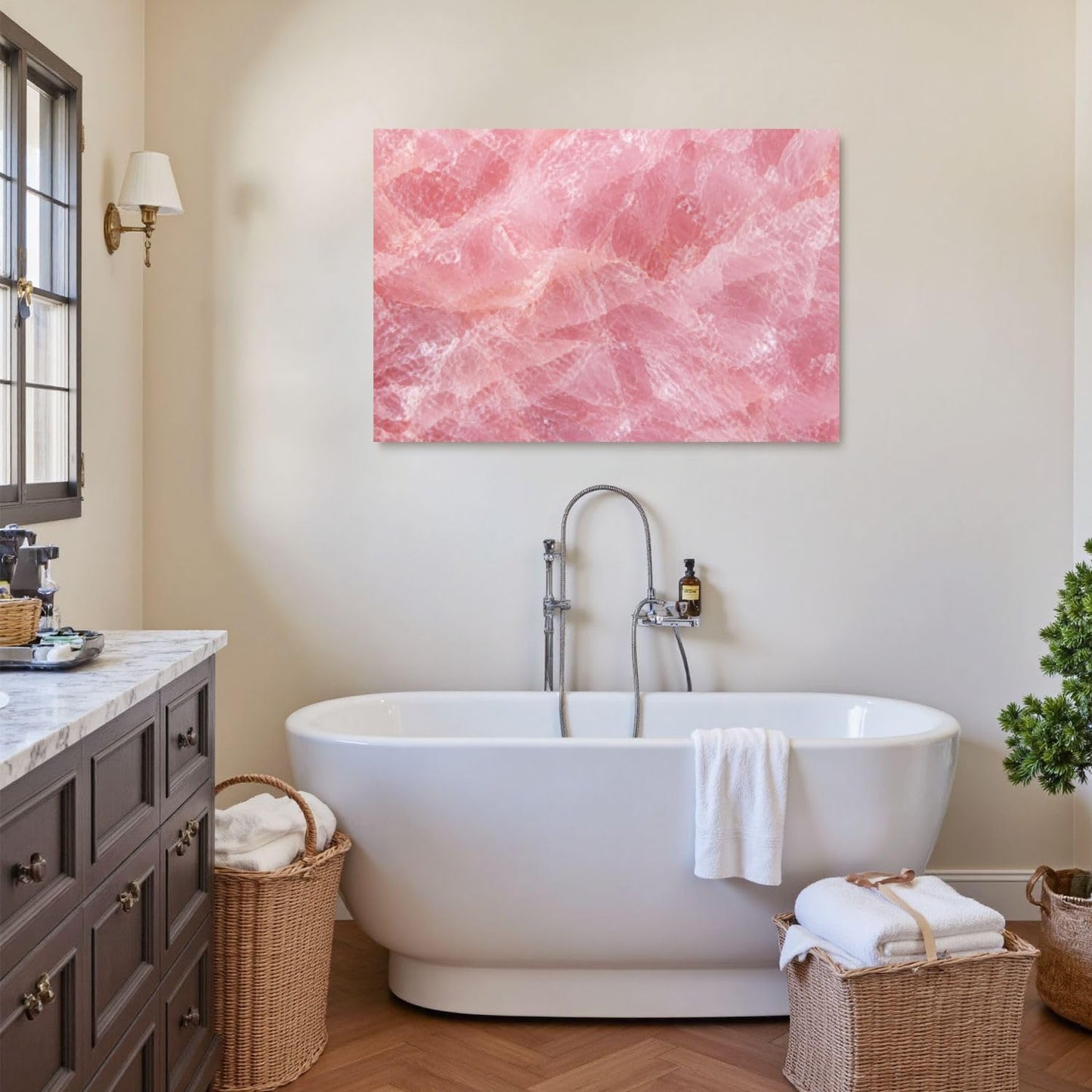 Canvas Wall Art Prints Himalayan pink salt rock from whole solid crystal block Large Framed Artwork Wall Paintings Pictures Posters 24"x36" Home Decor for Living Room Office Bedroom