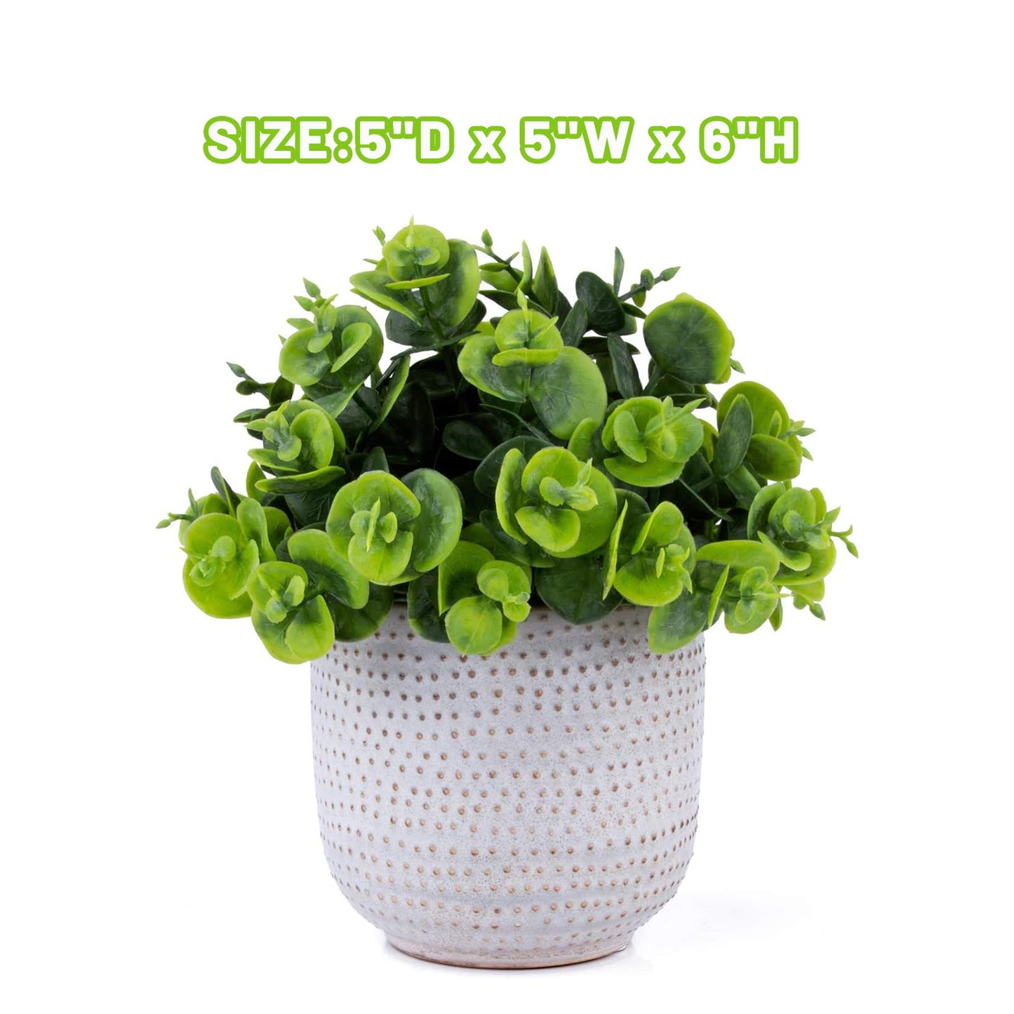Karlliu Artificial Plants in Ceramic Planter Cute Lysimachia Fake Succulent Flowers Potted for Home Office Table Desk Decor Living Room Bathroom Bedroom Shelves Decoration