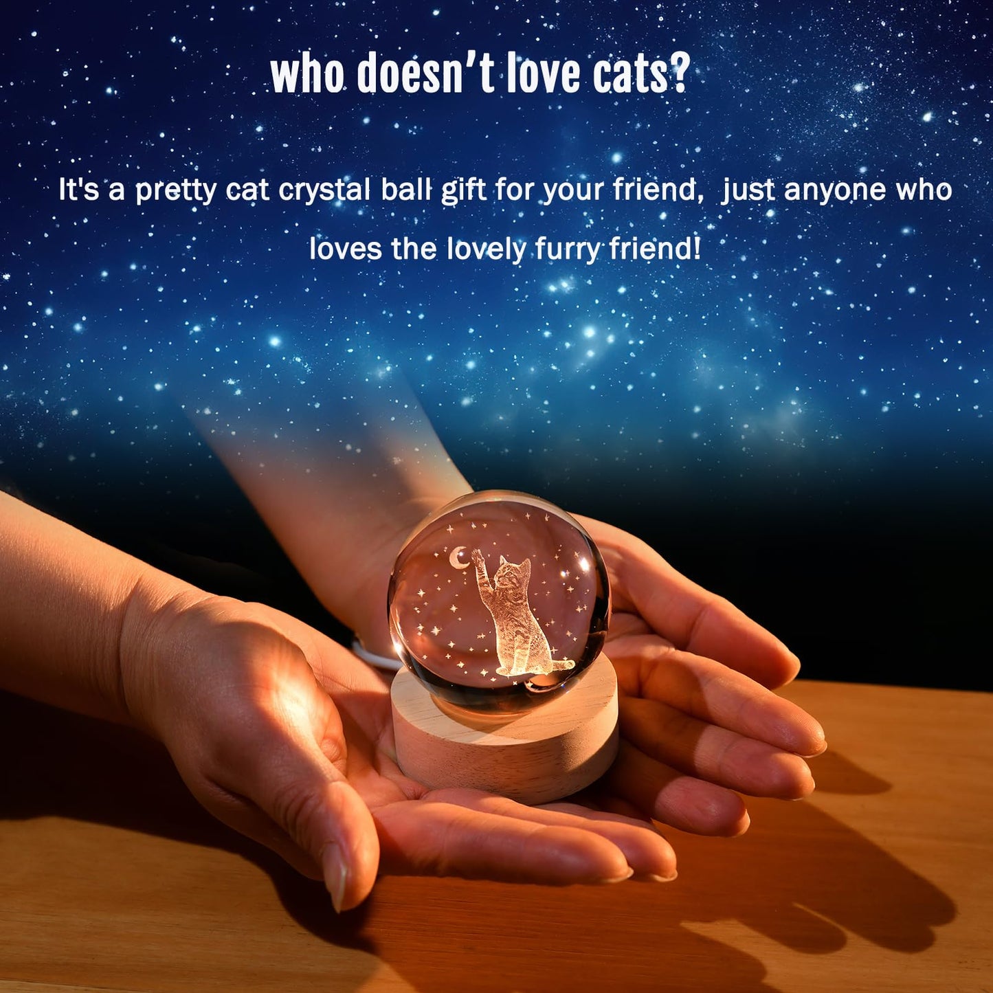 IFOLAINA 3D Cat Themed Gifts for Women Friends 3D Cat Glass Globe