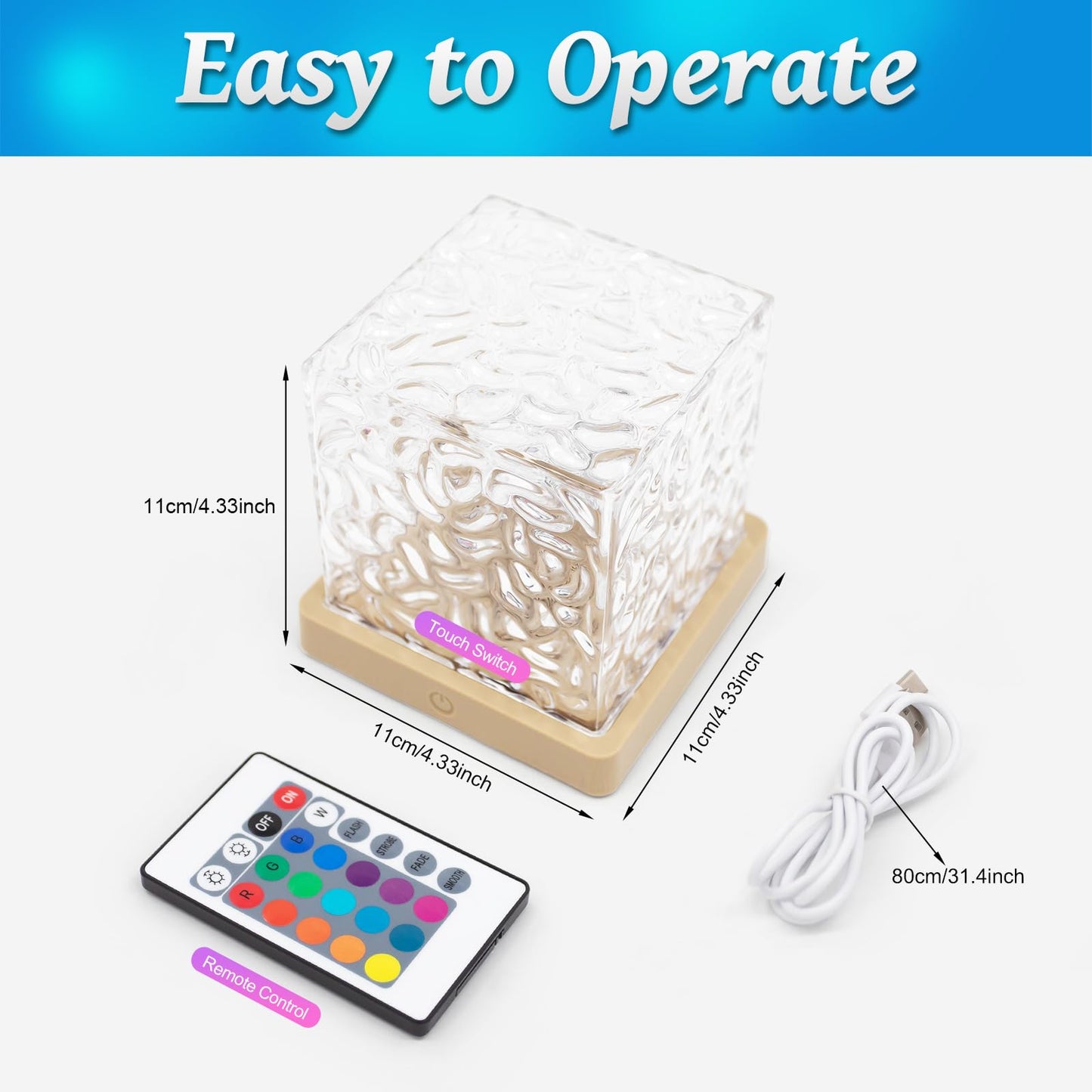 ELOUYCKE Ocean Wave Projector Light, 16 Colors Galaxy Projector Night Light Water Ripple Lamp Ambient Lighting with Remote Control, Mood Lights for Bedroom Shower Office Bar Game Room Kids Gifts
