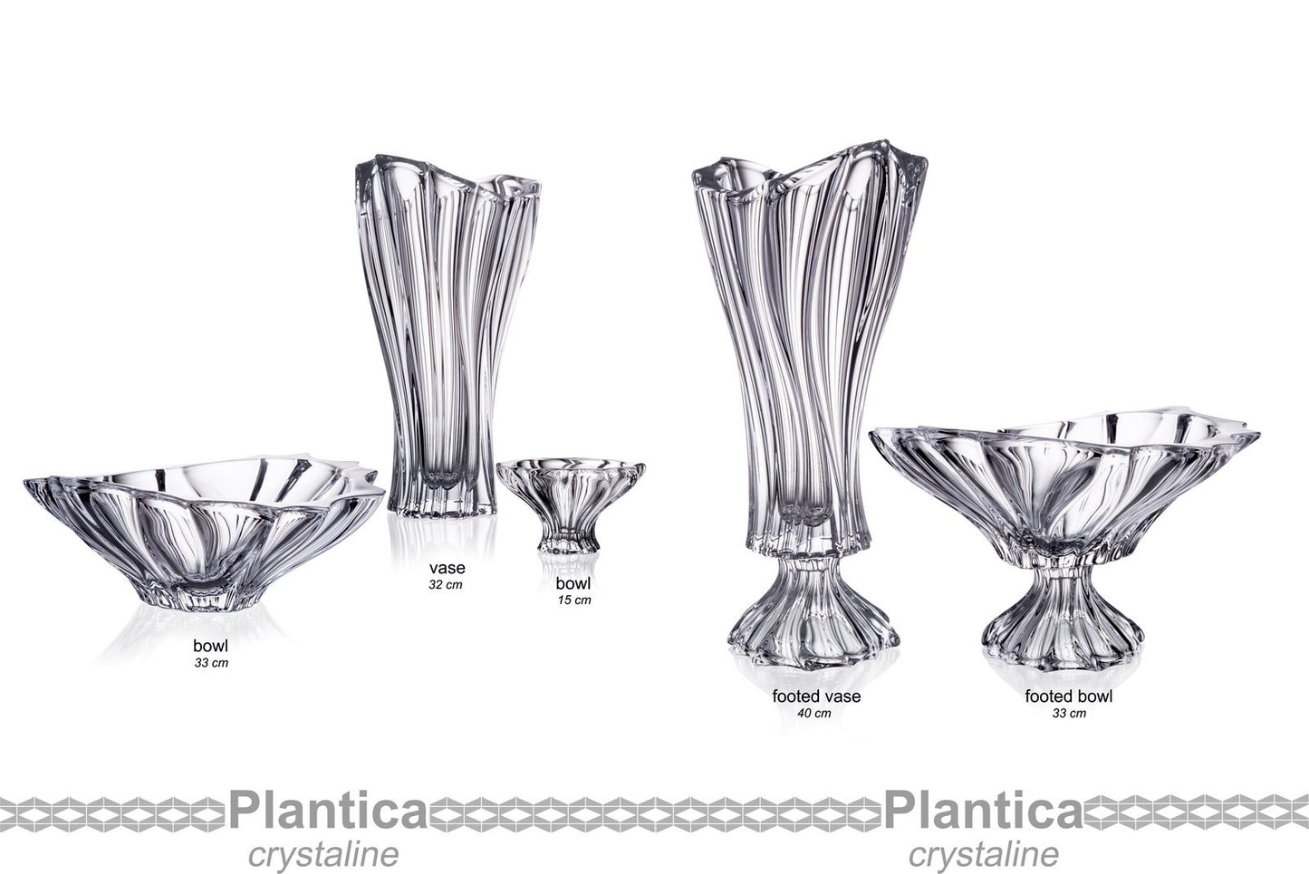 Bohemia Collection Decorative Crystal Fruit Bowl Plantica on Stem 12-in, Clear Elegant Centerpiece Bud