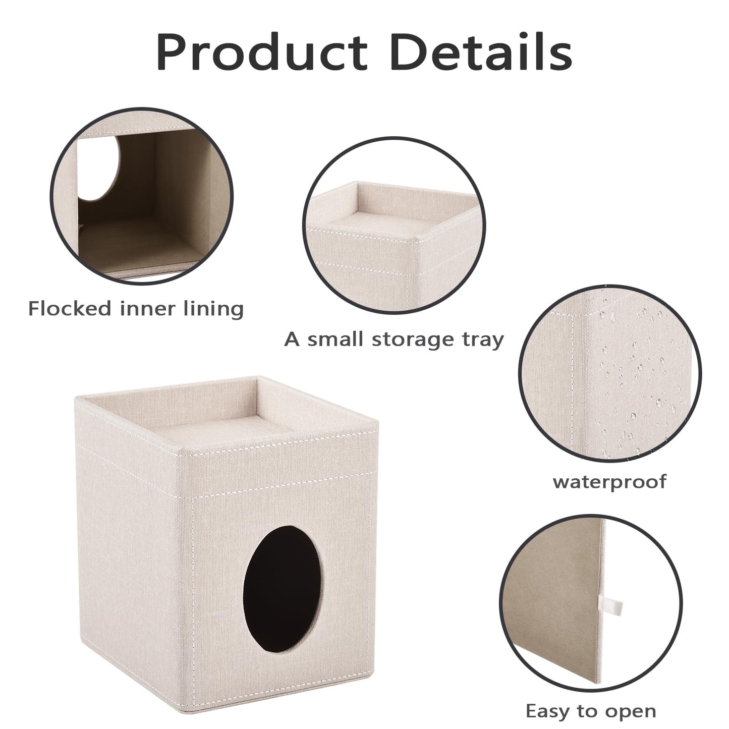 XNONE Tissue Box Cover with Storage Tray Square Tissue Box Holder PU Leather Facial Tissues Organizer Tray for Bathroom Vanity Bedroom Office Car,Stylish Napkin Caddy Decorative Organizer,Beige