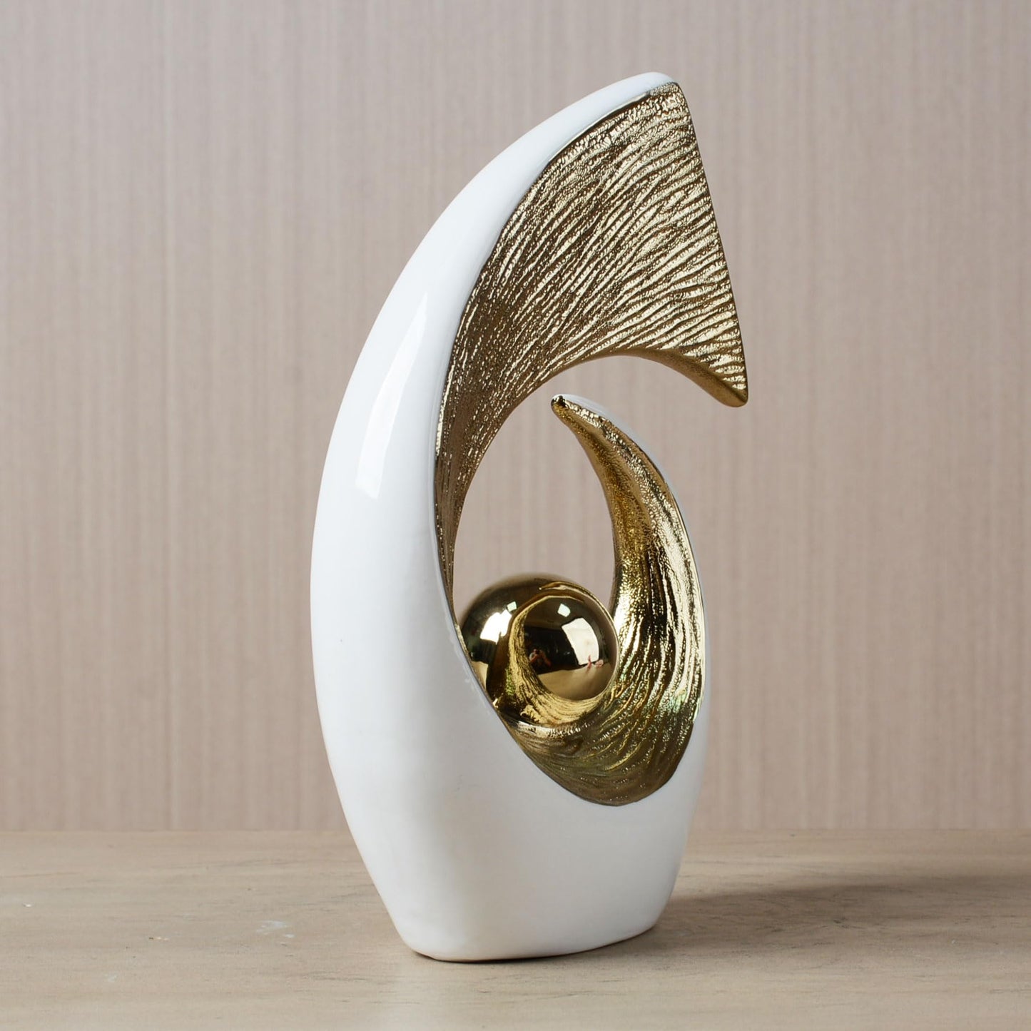 HAUCOZE Abstract Statue Figurine Modern Art Sculpture Home Decor Ceramic Ornament Gift for Living Dining Room Bedroom 10 Inch
