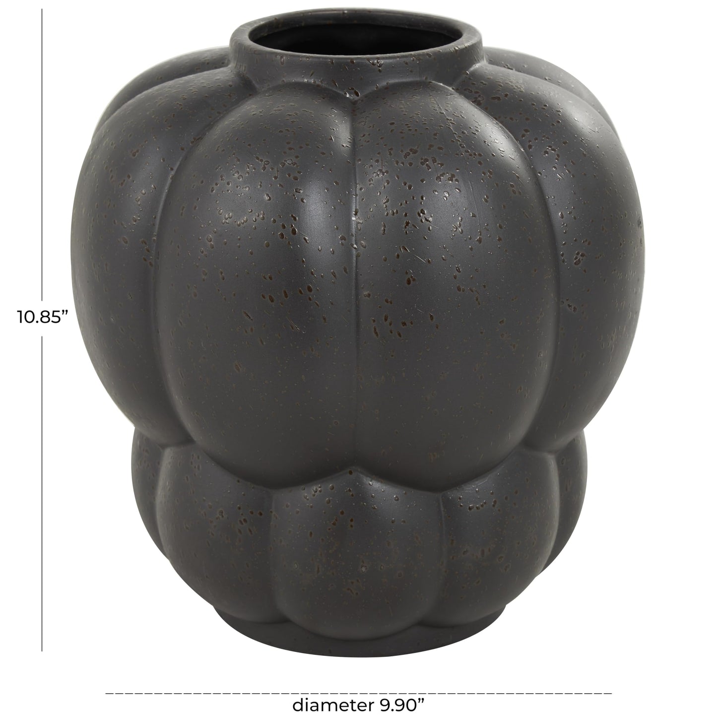 Deco 79 Ceramic Decorative Vase Wide Bubble Inspired Centerpiece Vase with Distressed Speckled Texturing, Flower Vase for Home Decoration 10" x 10" x 11", Black