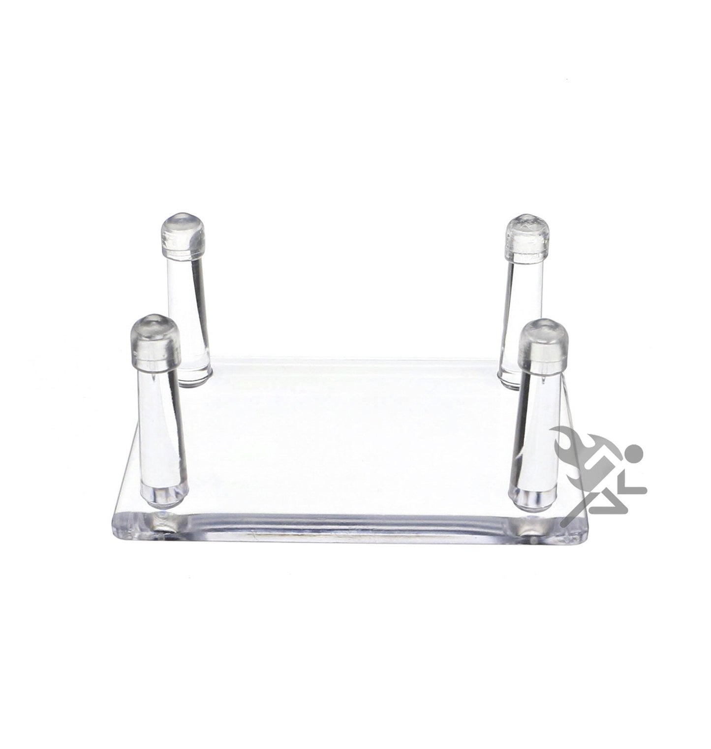 OnFireGuy 3.4" Four-Peg Display Stands Holder with Anti-Scratch Guards for Hunting Decoys, Minerals, & Fossils, 6 Pack