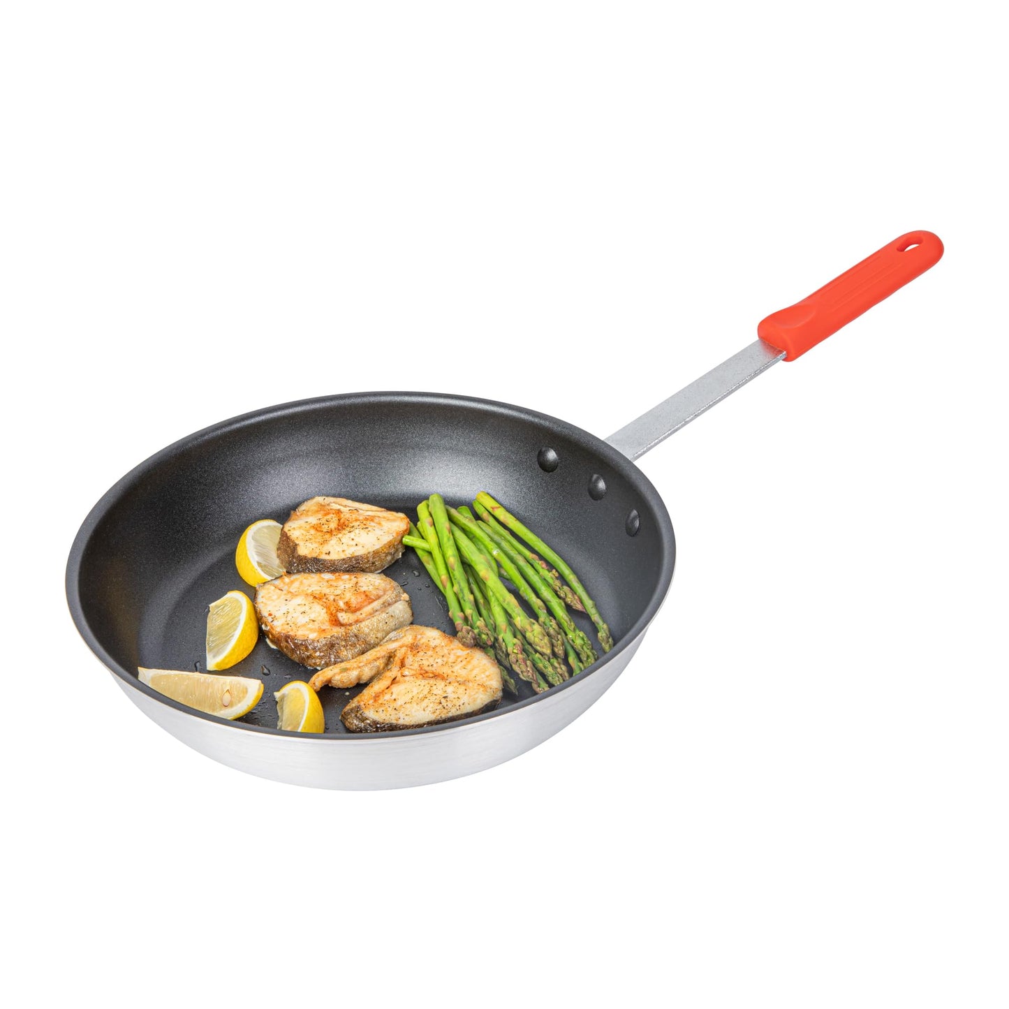 Restaurantware Silicone Hot Handle Holder - Met Lux Heat Resistant Fry Pan Sleeve, Dishwasher Safe - Non-Slip Pat Holder Sleeve Fits 10 inch &12 inch Aluminum Pans, Red