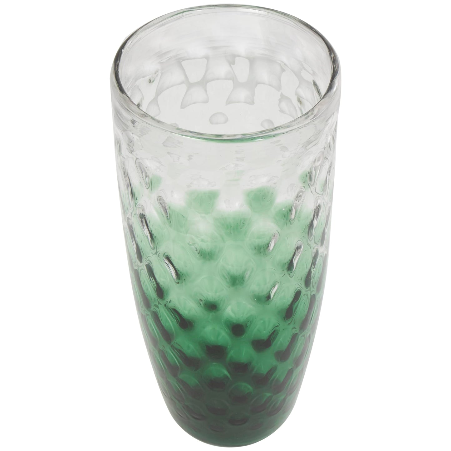 Deco 79 Glass Handmade Decorative Vase Ombre Centerpiece Vase, Flower Vase for Home Decoration 9" x 9" x 20", Green