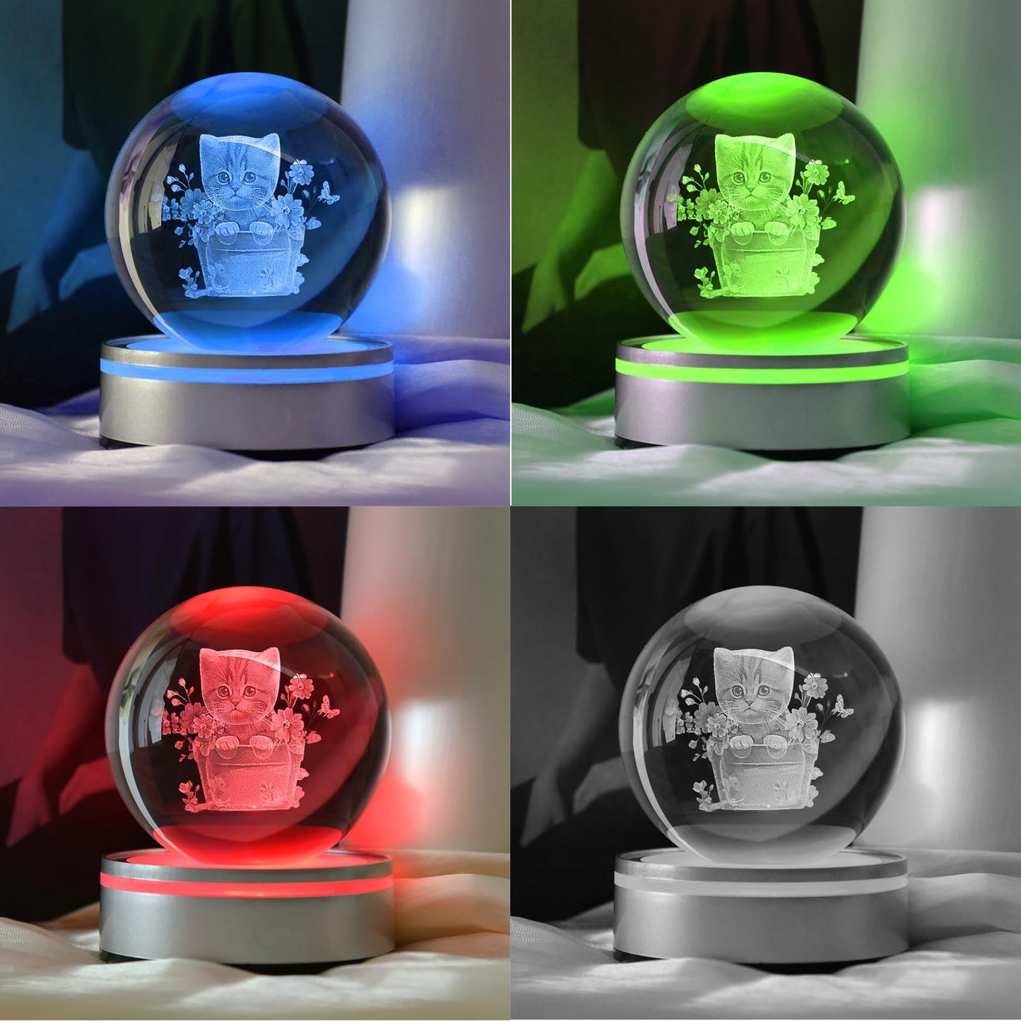 IFOLAINA Cat Themed Gifts for Women 3D Crystal Ball for Her Mom Girls