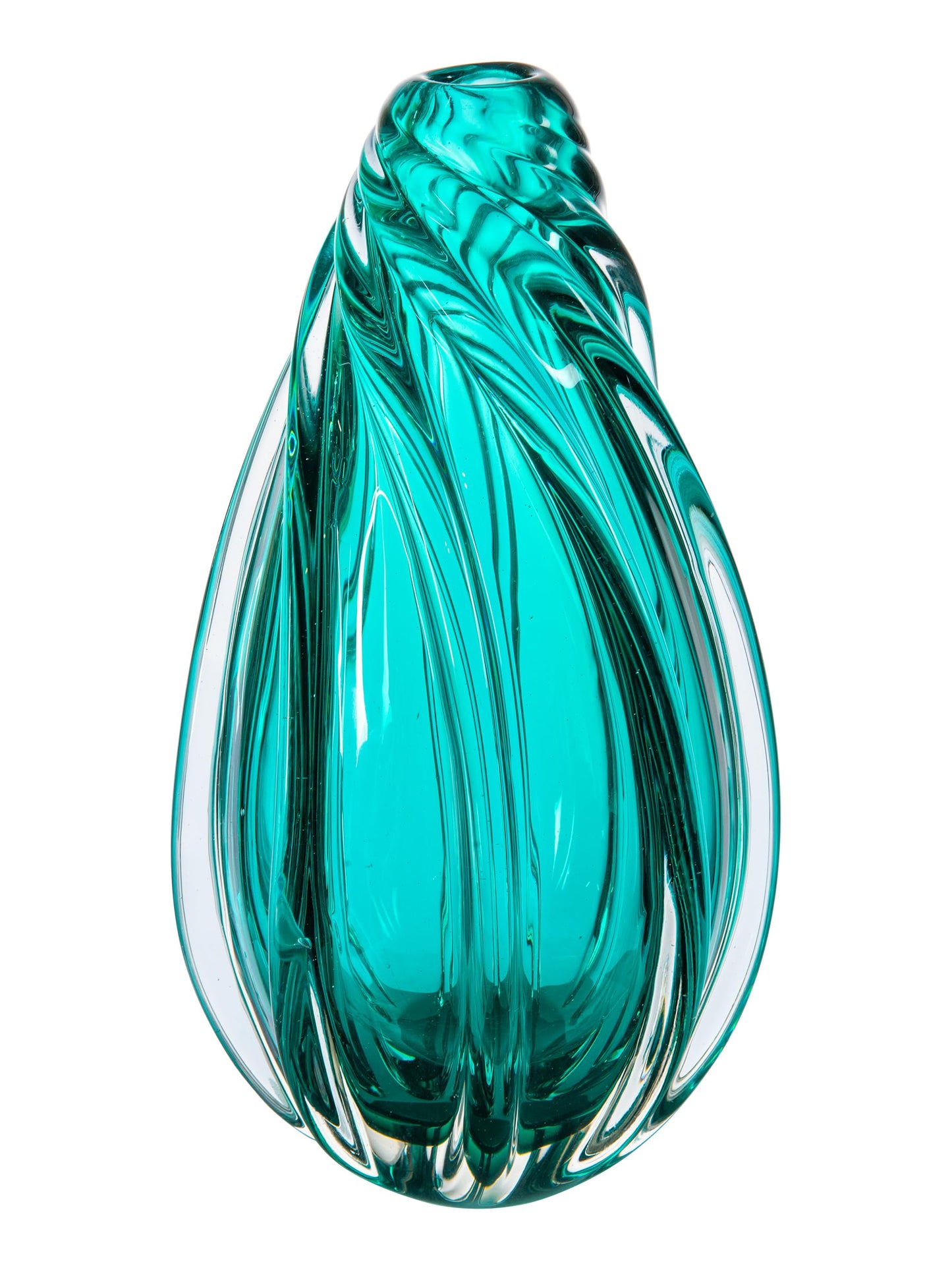 Dale Tiffany AV19233 Hand Blown Art Glass Vase, Aqua Swirl