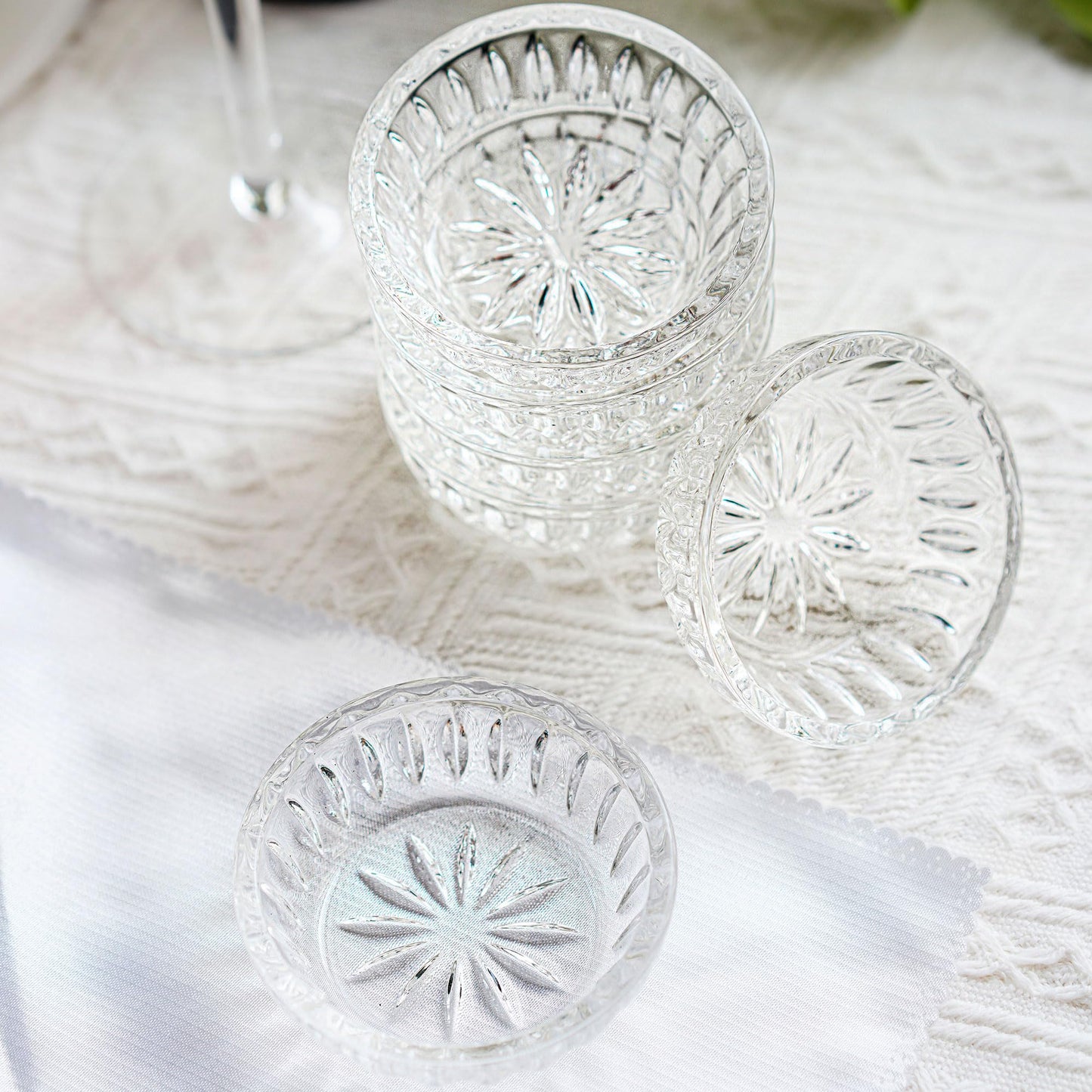 Set of 6 Mini Glass Bowls, 2 OZ Round Prep Bowl, Small Dipping Bowls