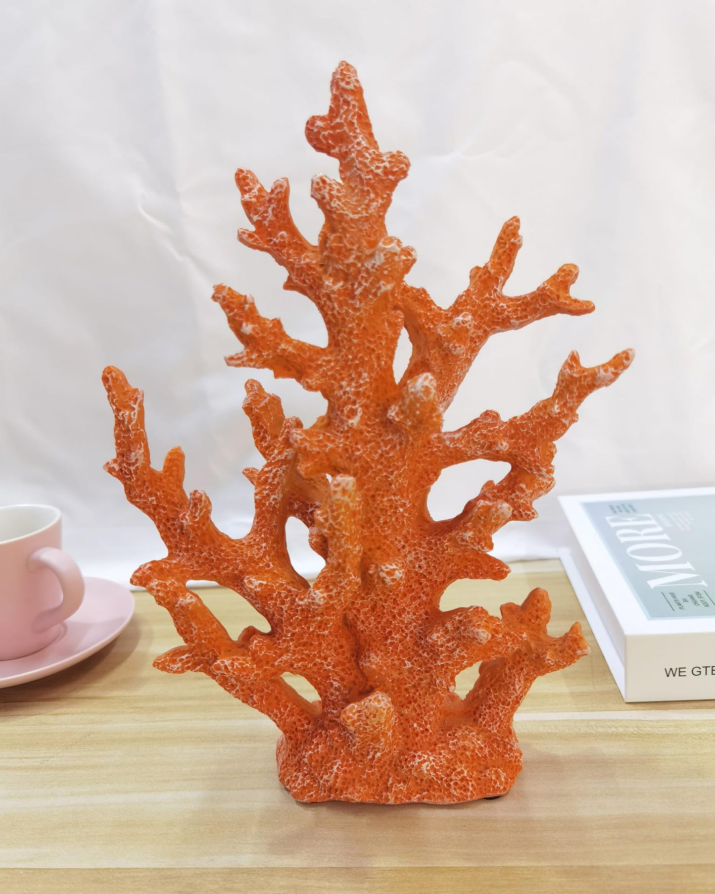 ZASEUCI Lifelike Coral Reef Sculpture Statue - Handmade Resin Ocean Decor for Aquarium, Desk, Bathroom, Shelf - Coastal Beach Nautical Theme Gift for Home & Office