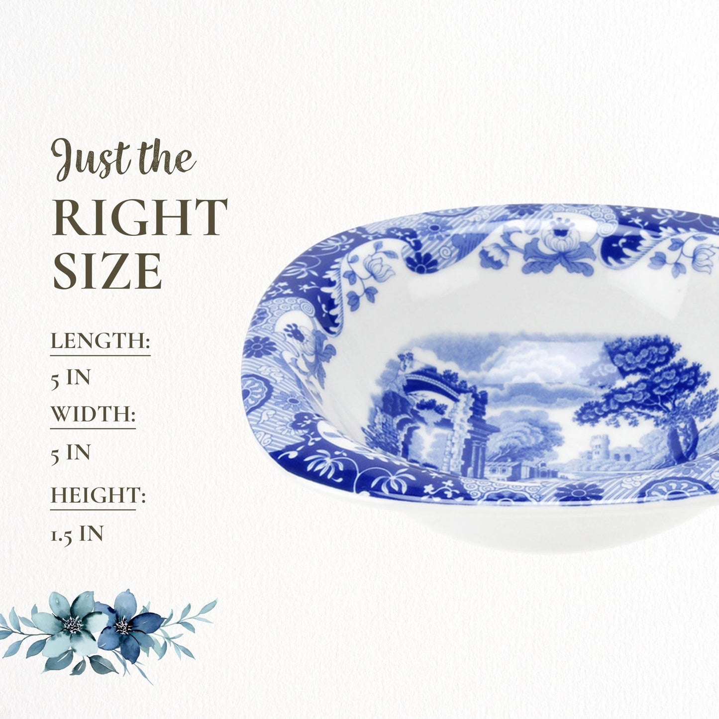 Spode – Blue Italian Blue Italian Dip Dish – BlueWhite