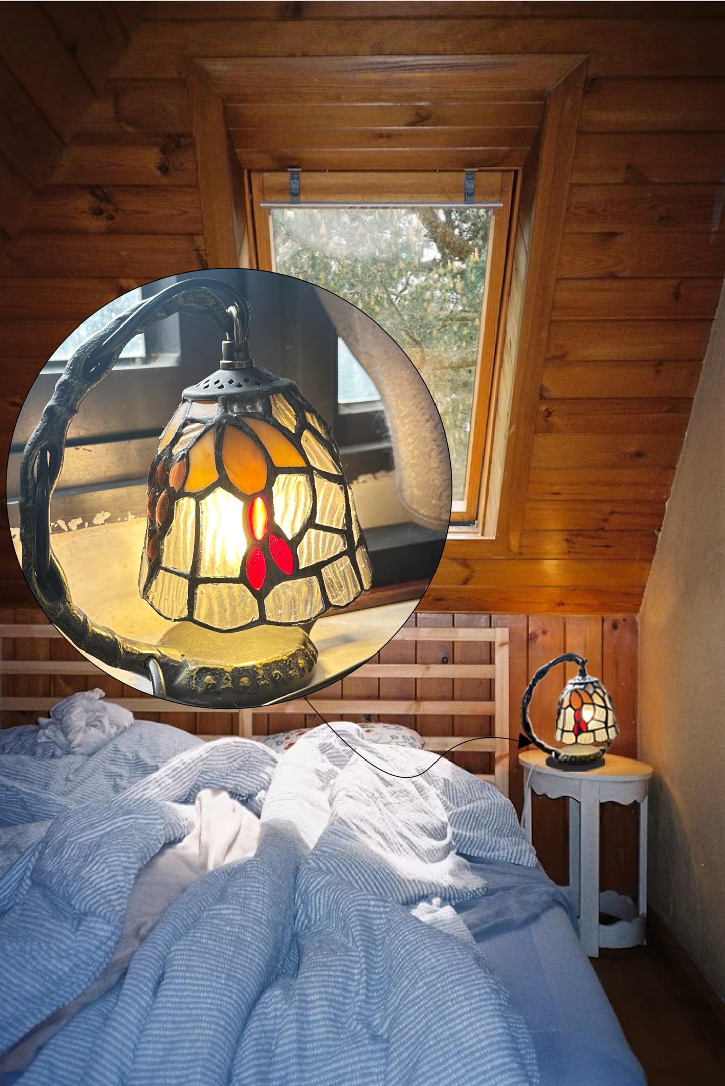 WKINGDIY Stained Glass Grape Table lamp.WKD1010