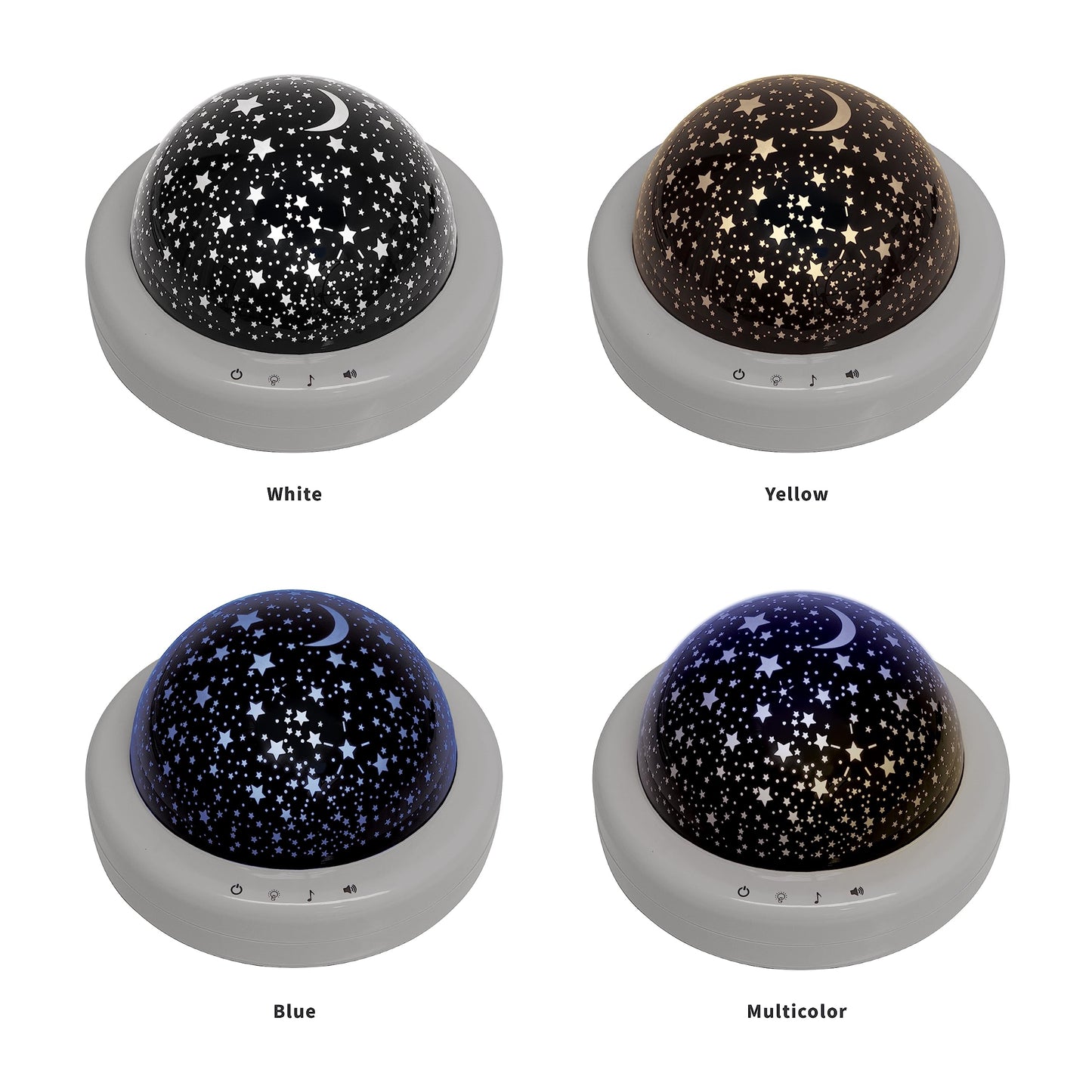 Zadro LED Star Night Light for Kids Room Starlight Projector with Multi Color Starry Nights Globe and Variety of Sounds (8" Dia. by 5.5" Tall, Gray)