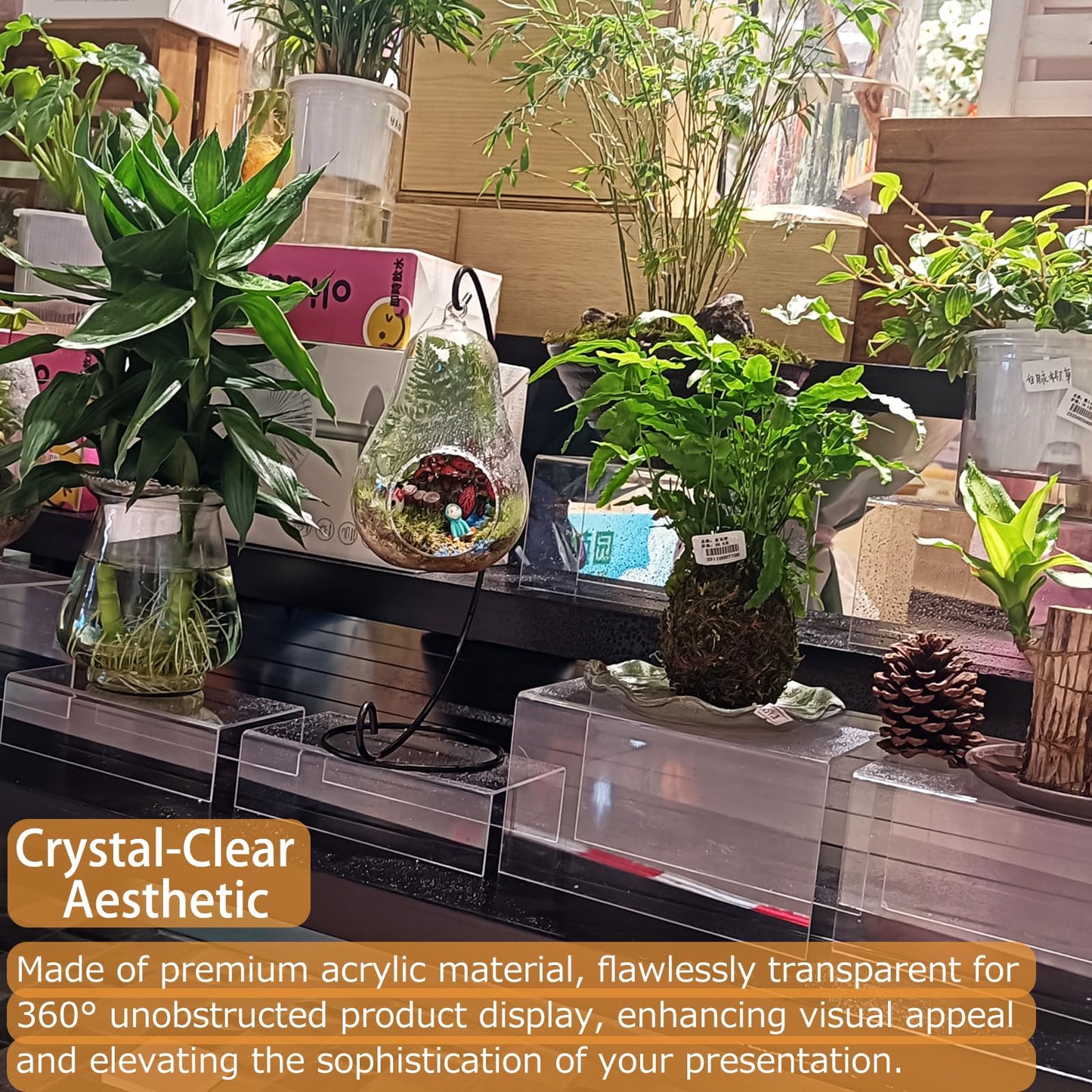 MerryNine Clear Acrylic Display Risers Stable Multi-Size