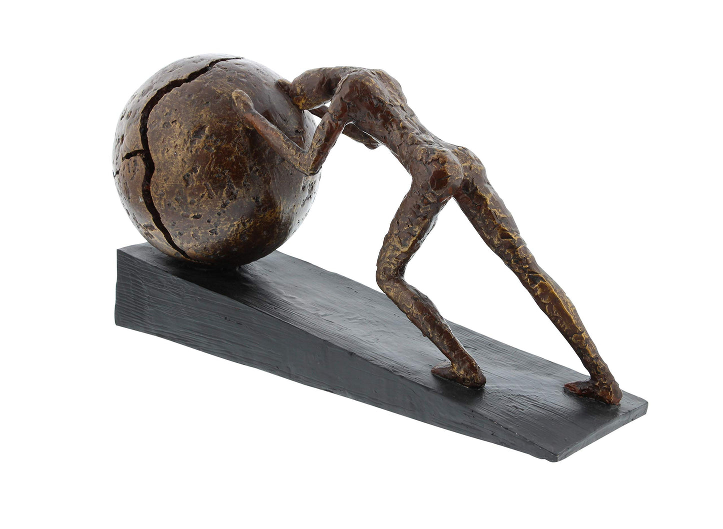 Deco 79 Polystone People Decorative Sculpture Home Decor Statue with Ball, Accent Figurine 5" x 15" x 8", Brown