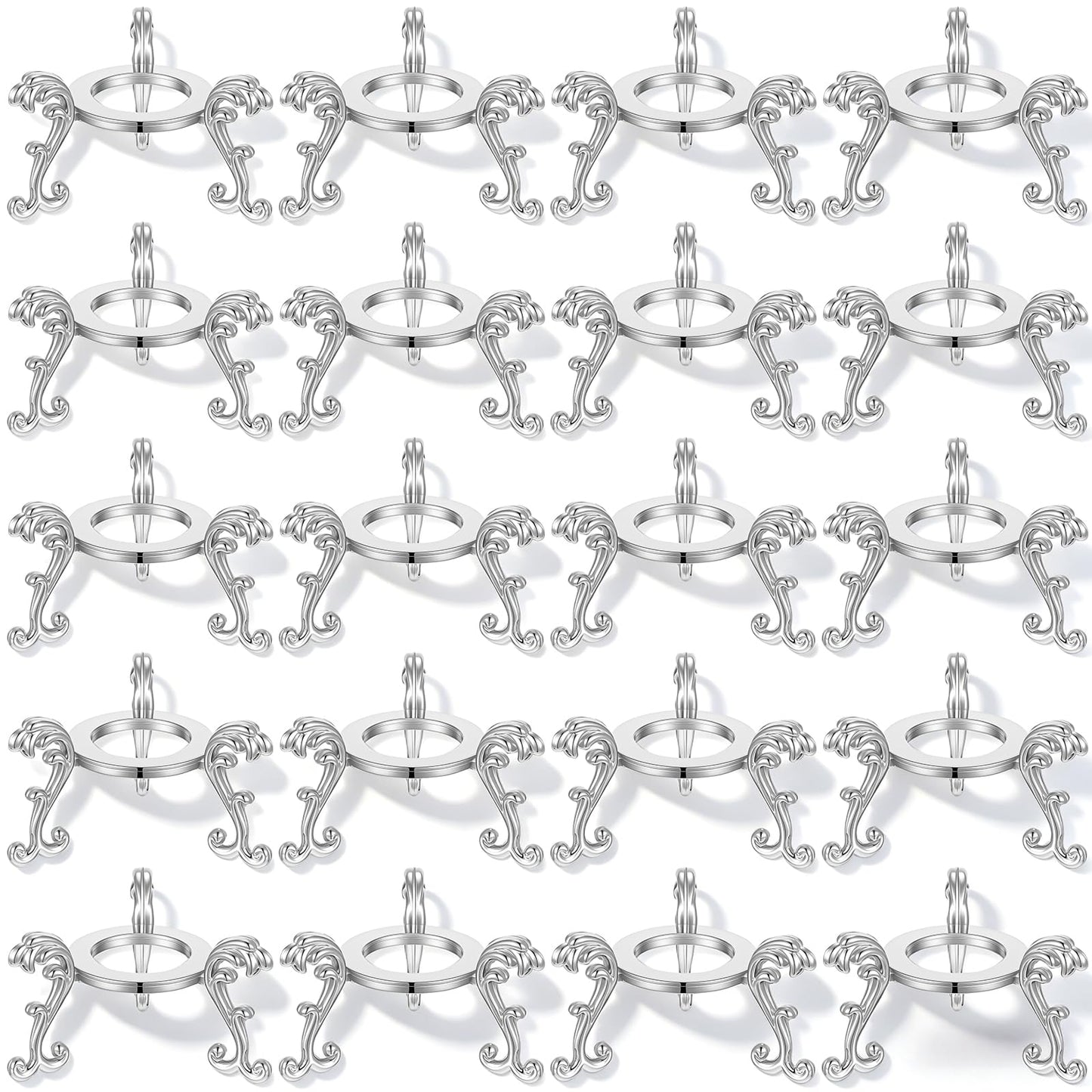 20 Pcs Silver Crystal Ball Stand for Displaying Crystal Glass and Natural Rocks, Sphere Display Holder, for Displaying 40-80mm Sphere Crystals Globe Balls Decorative Rock Stone Egg, Easter Egg Display Stand for Party