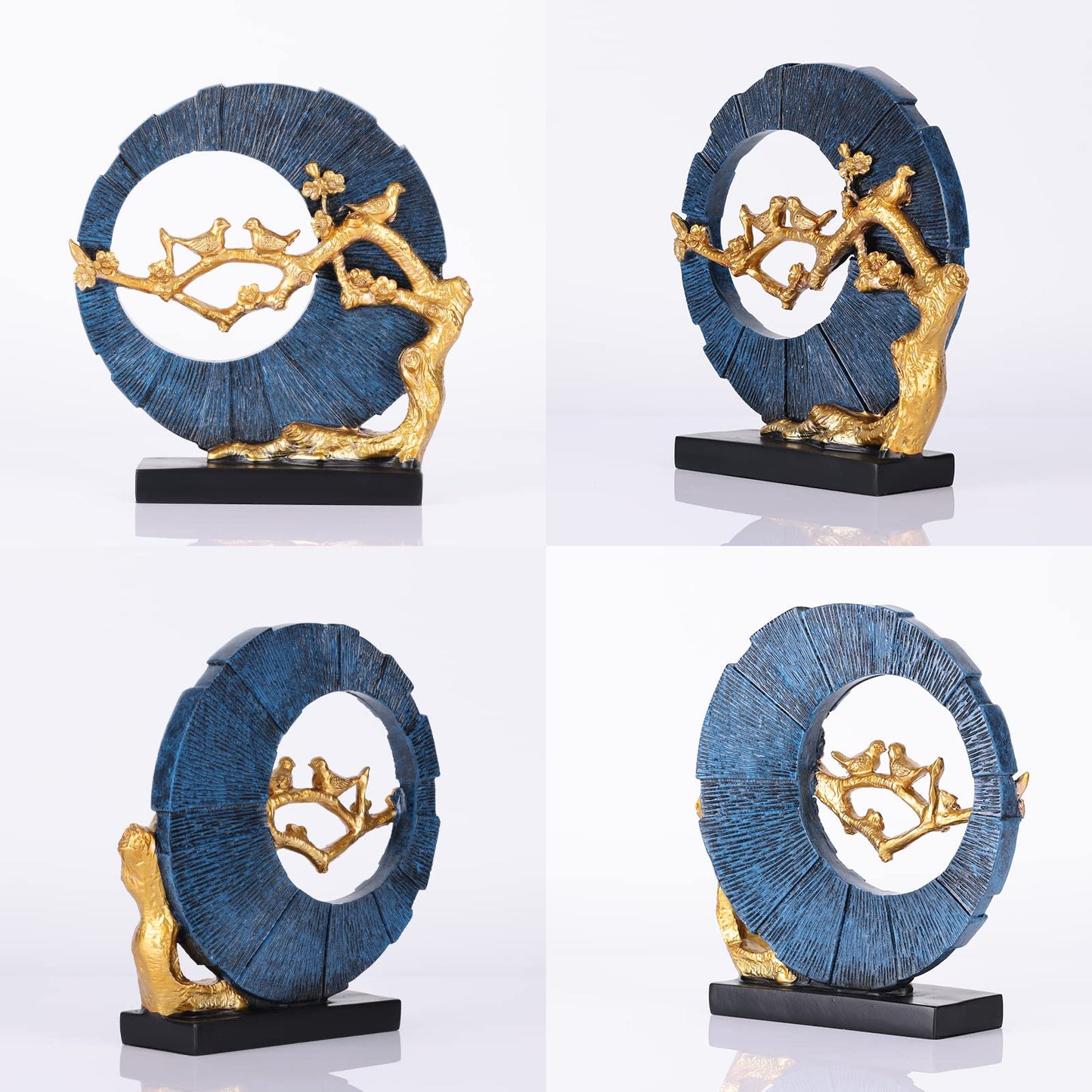 Gold Bird Statue Decor, Gold and Blue Home Decor, Bird Sculpture Home Decor for Bookshelf Office Shelf On Shelf Coffee Table TV Cabinet Entryway Entryway Decor.
