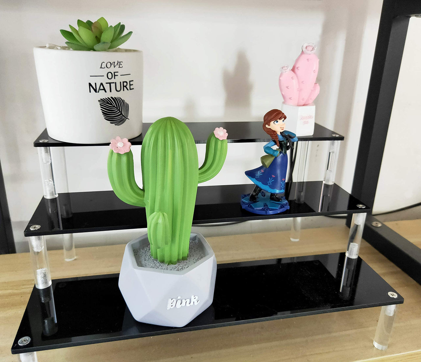 ihomecooker 3 Tier Black Acrylic Display Riser Cupcake Stand Display Shelf for Decoration, Collection, Makeup