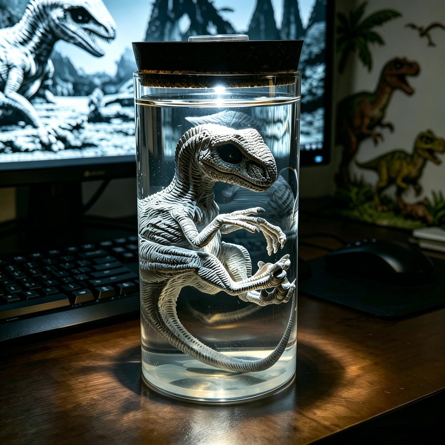 ARTOMIDE Dinosaur Table Lamp Night Light, Creative LED Ambient Lamp, Unique Collectible Figurine Ornament, Perfect Home Bedroom Office Decor & Gift for Dinosaur Lovers(Velociraptor)
