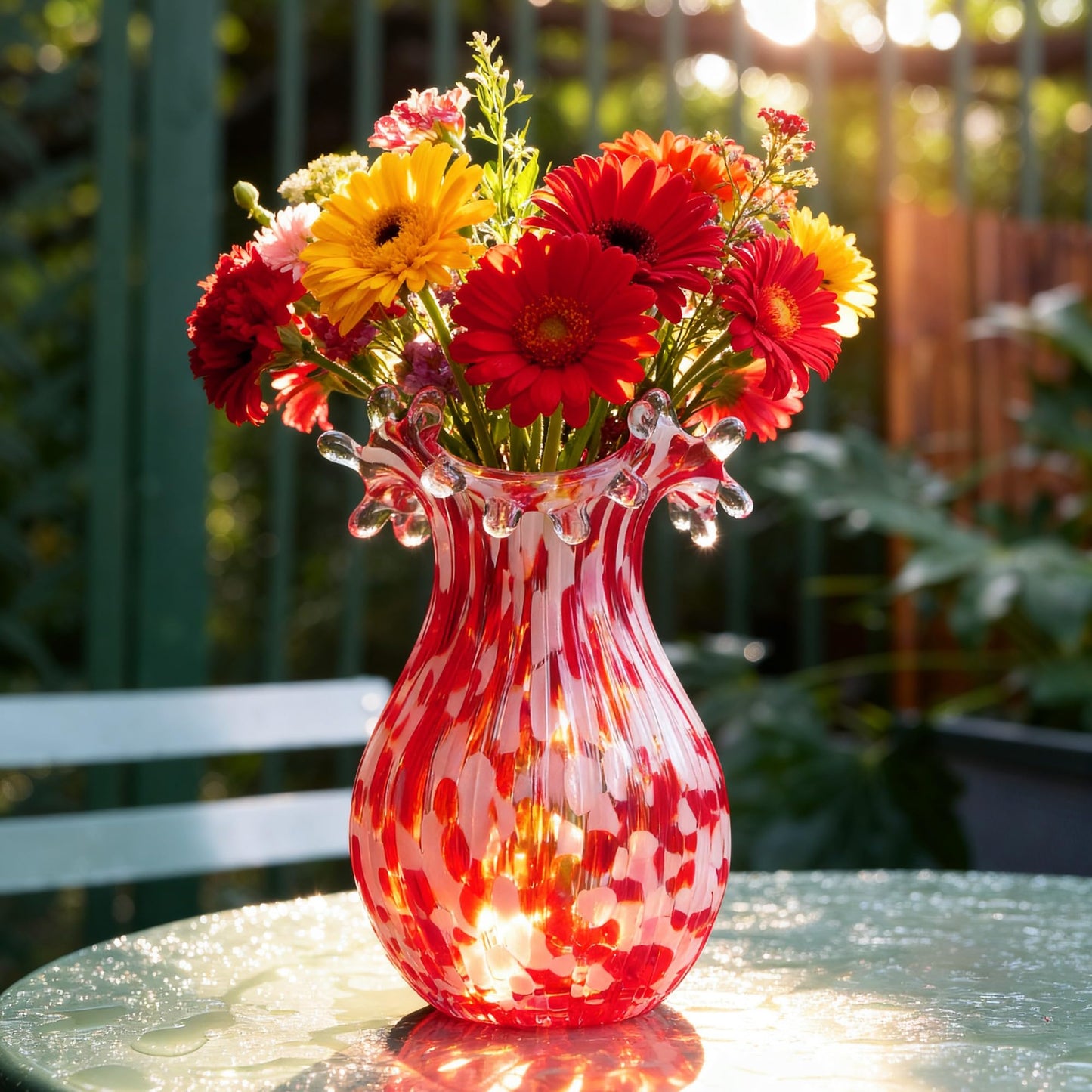 Hand Blown Glass Vase for Flowers Crystal Vases for Bouquet Home Decor Decorative Centerpieces Unique Gift for Christmas Valentines Day Birthday Housewarming Mothers Day