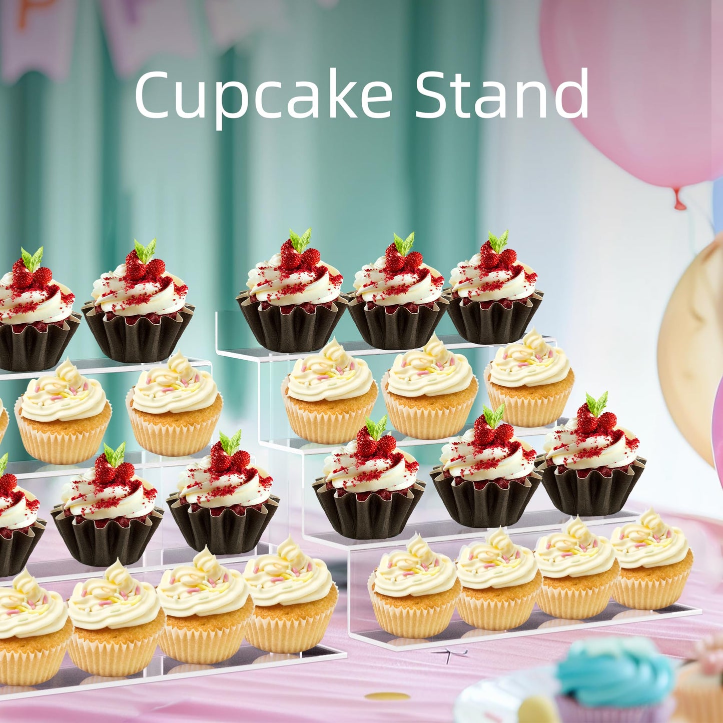 9 Inch Acrylic Shelf for Perfume Organizer in 3 Pack, 4 Tier Funko POP Shelves, Cologne Organizer Tiered Riser Display Stand, Acrylic Display for Decoration