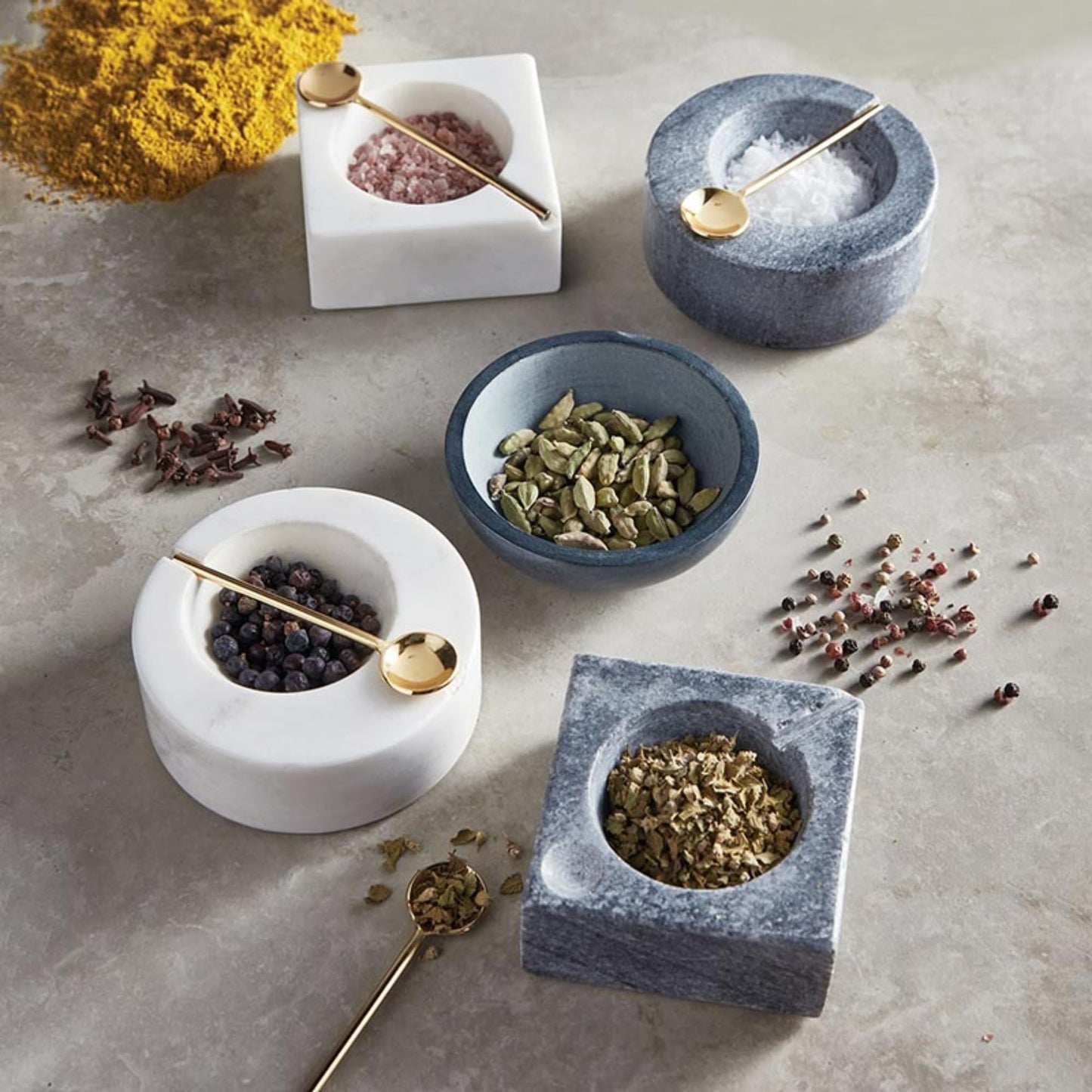 47th & Main Decorative Bowls Soapstone Modern Bowl for Home Décor, 4" Diameter x 1" Deep, Dark Blue/Grey