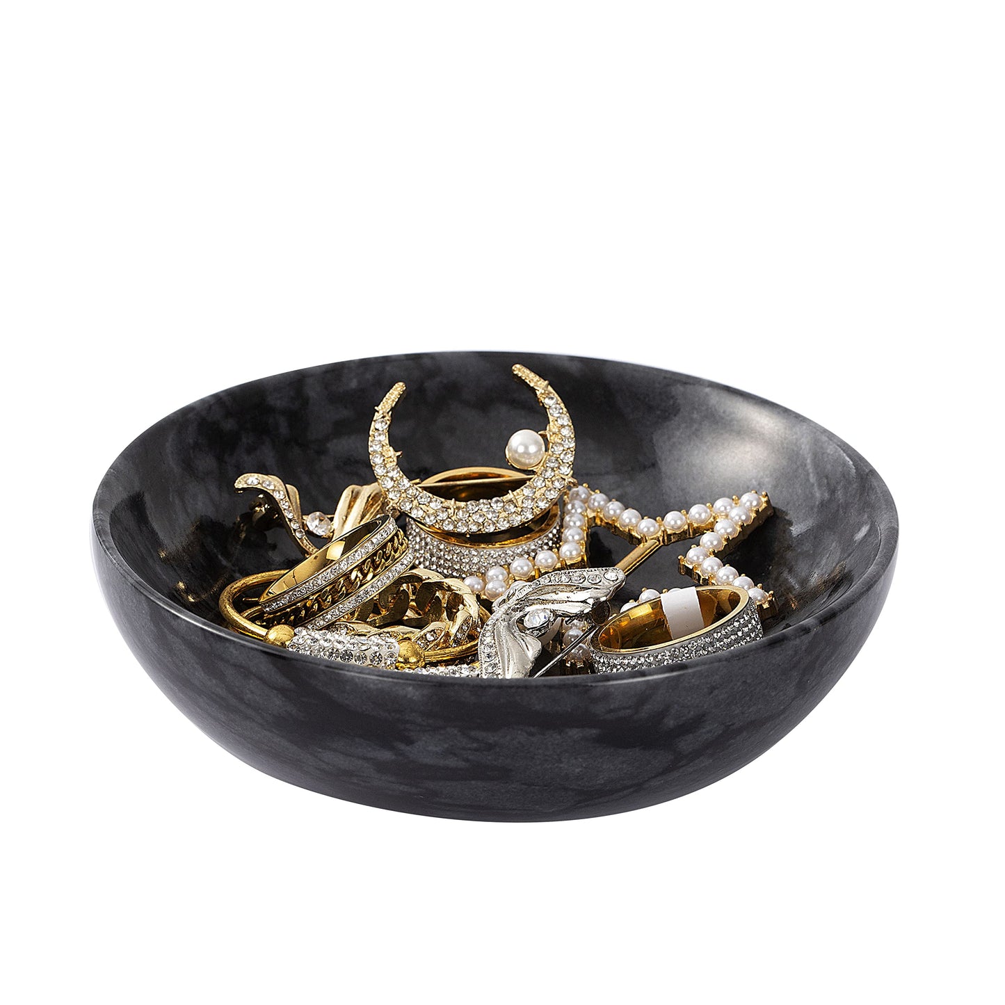 Gifts for Mom 4.72 Inch Small Decorative Bowl Ring Dish Marble Tray, Mothers Day Gifts Jewelry Dish Ring Trinket Holder Key Catchall Bowls, Marble Vanity Tray for Display Home Decor Bride Gifts